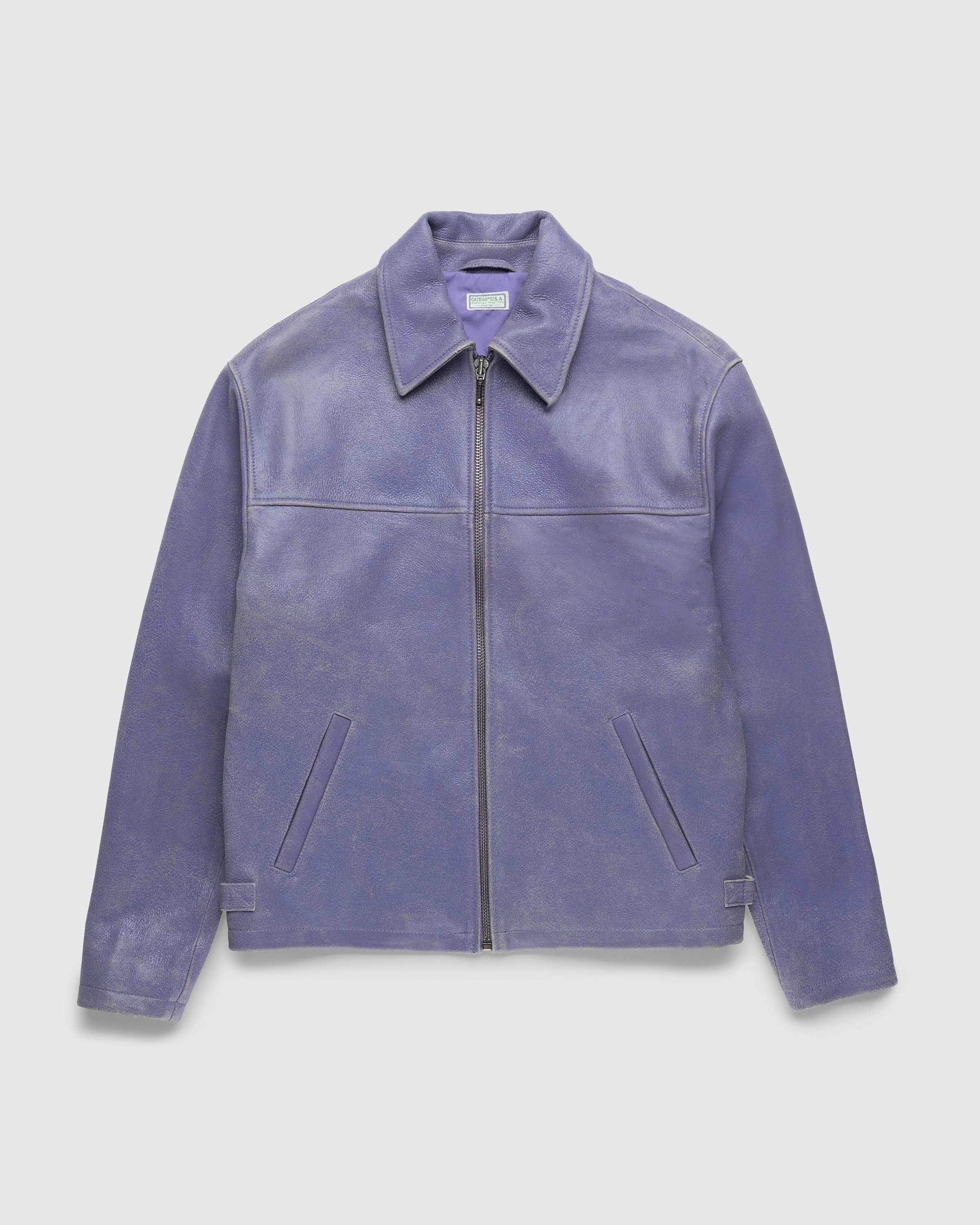 Guess USA - Crackle Leather Jacket Purple - Clothing - Purple - Image 1