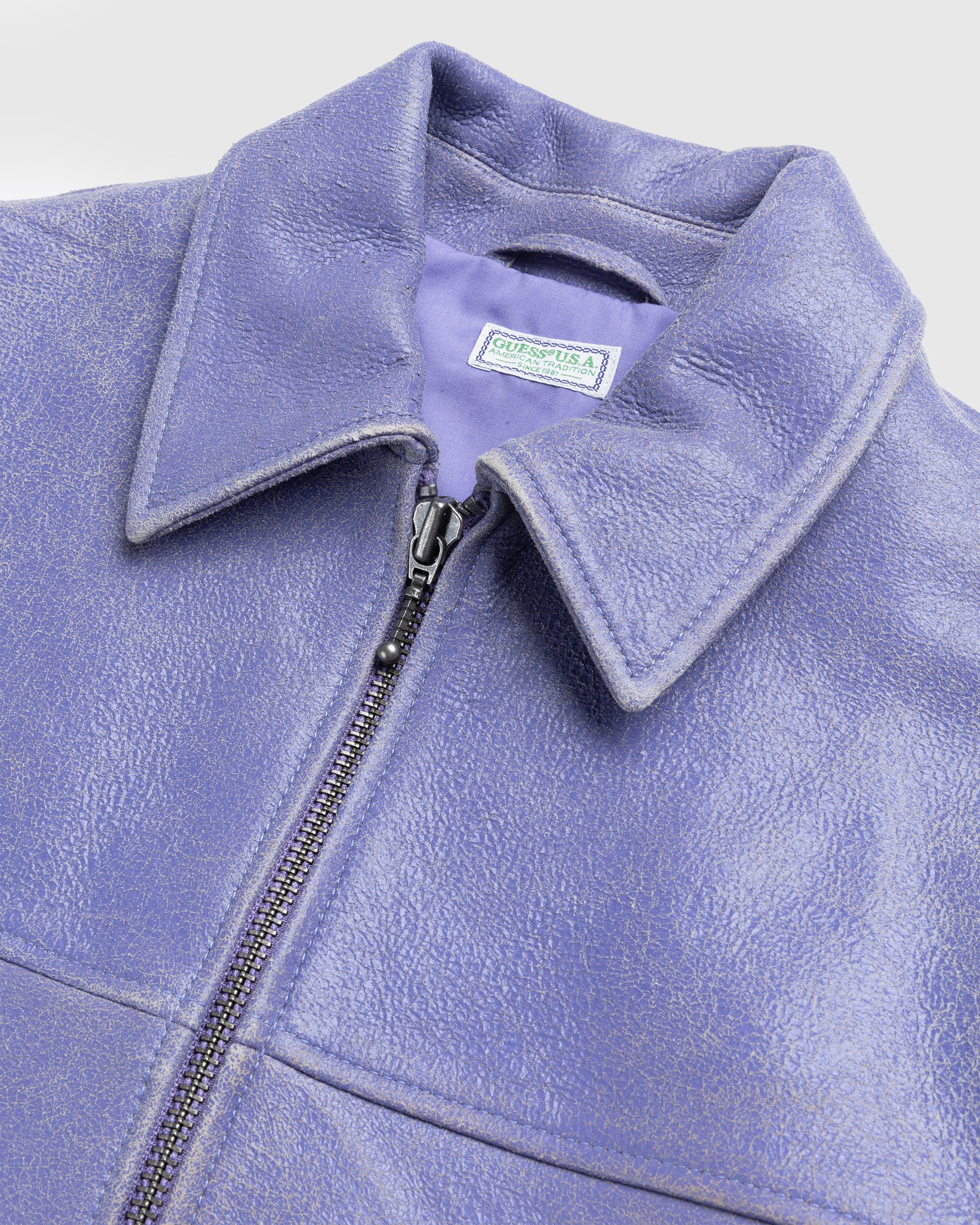 Guess USA - Crackle Leather Jacket Purple - Clothing - Purple - Image 6