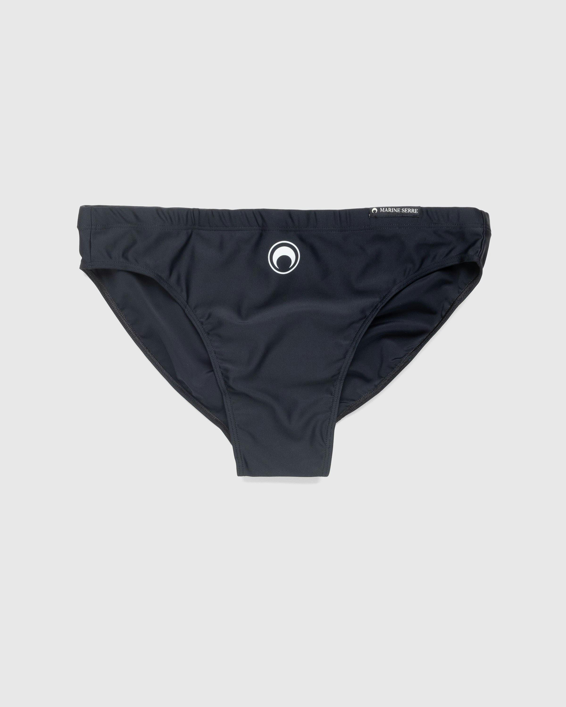 Marine Serre - Active Jersey Swim Brief Black - Clothing - Black - Image 1