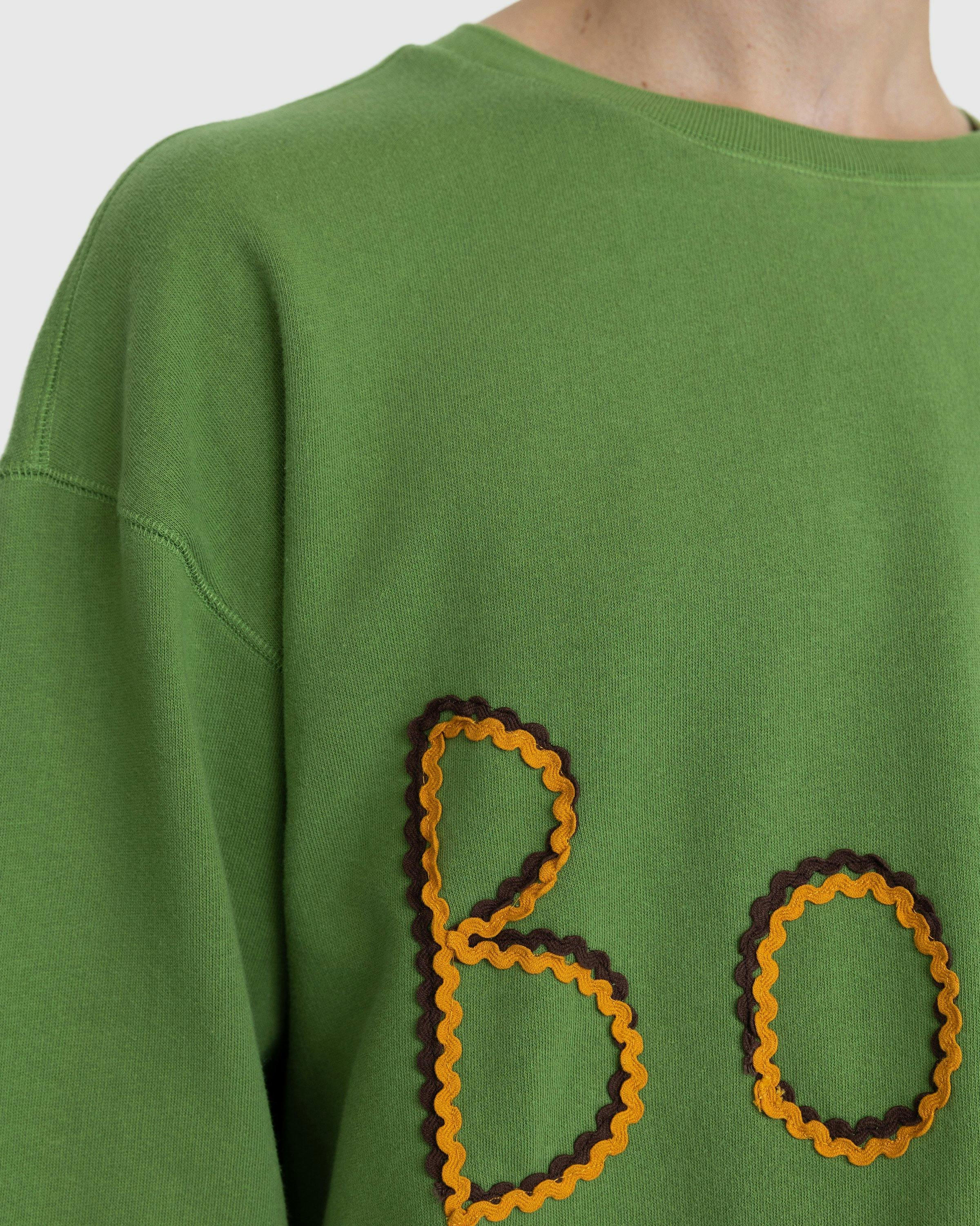 Bode Rickrack Logo Crewneck Green Highsnobiety Shop