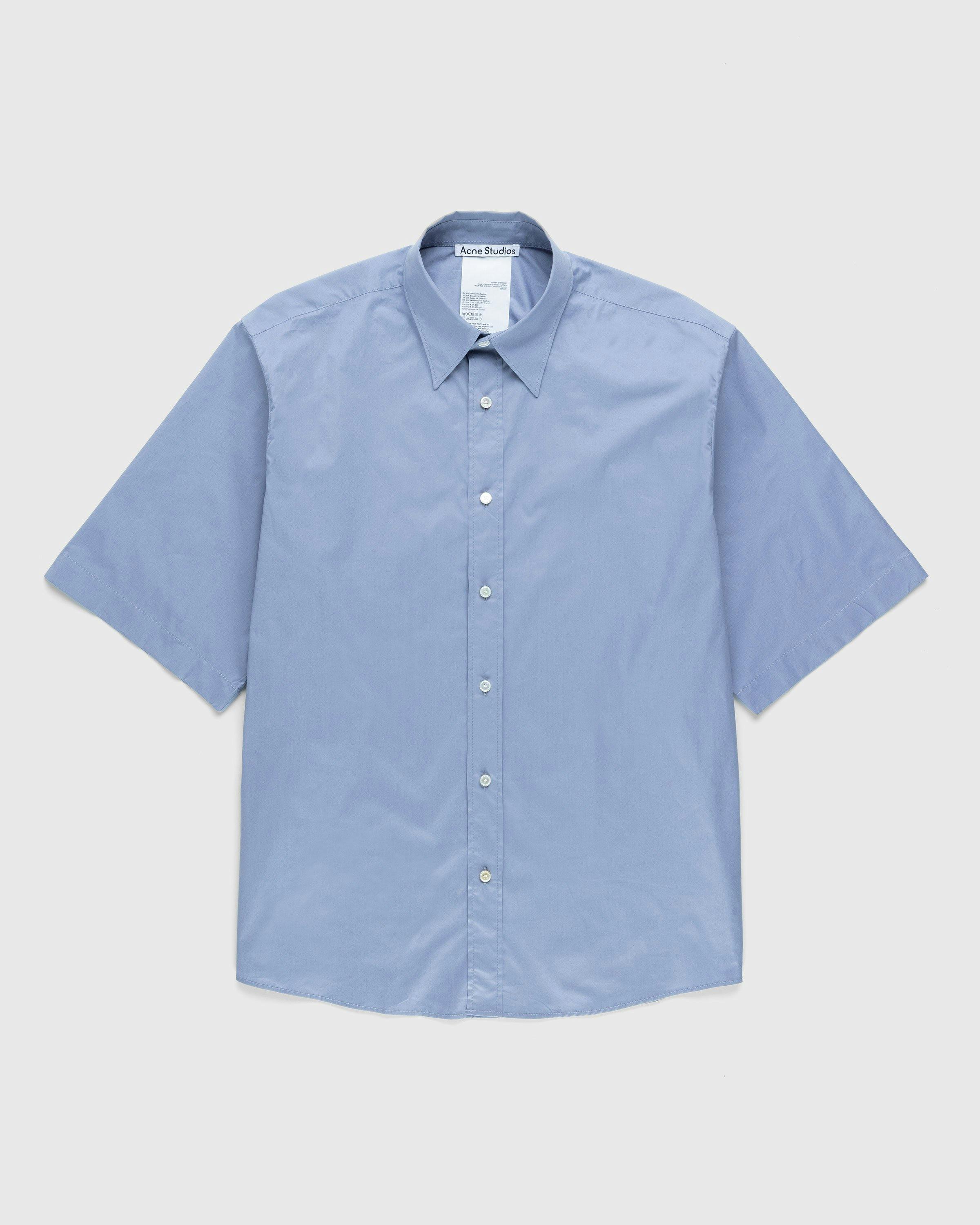 Acne Studios - Short-Sleeve Button-Up Dusty Blue - Clothing - Blue - Image 1