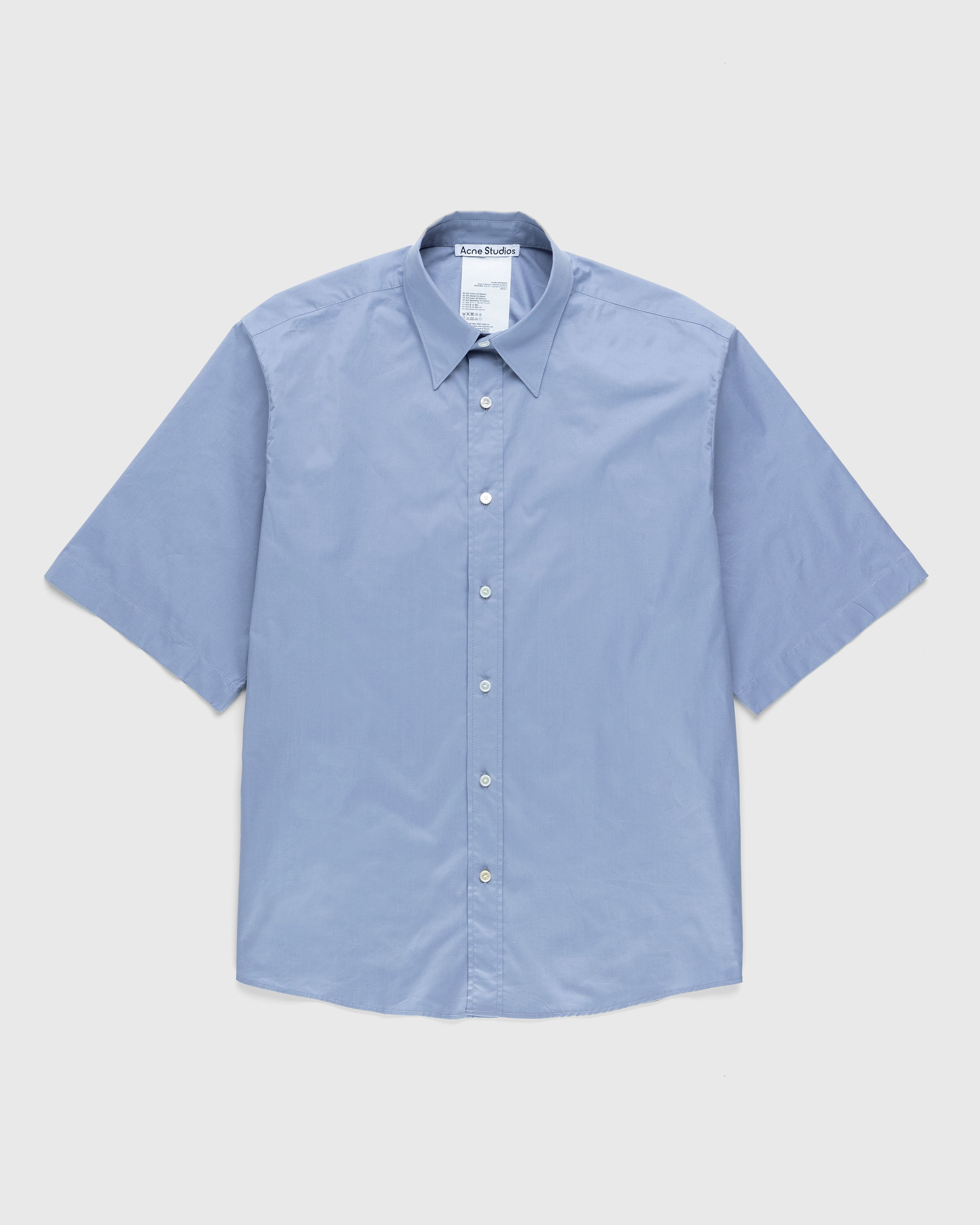 Acne Studios - Short-Sleeve Button-Up Dusty Blue - Clothing - Blue - Image 1