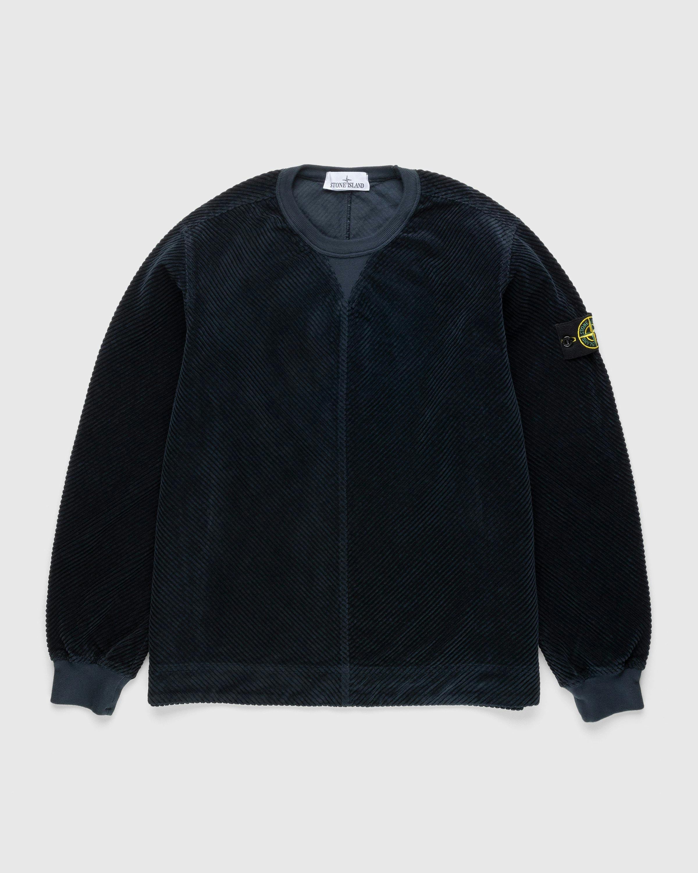 Stone Island - Corduroy Crewneck Navy Blue - Clothing - Blue - Image 1