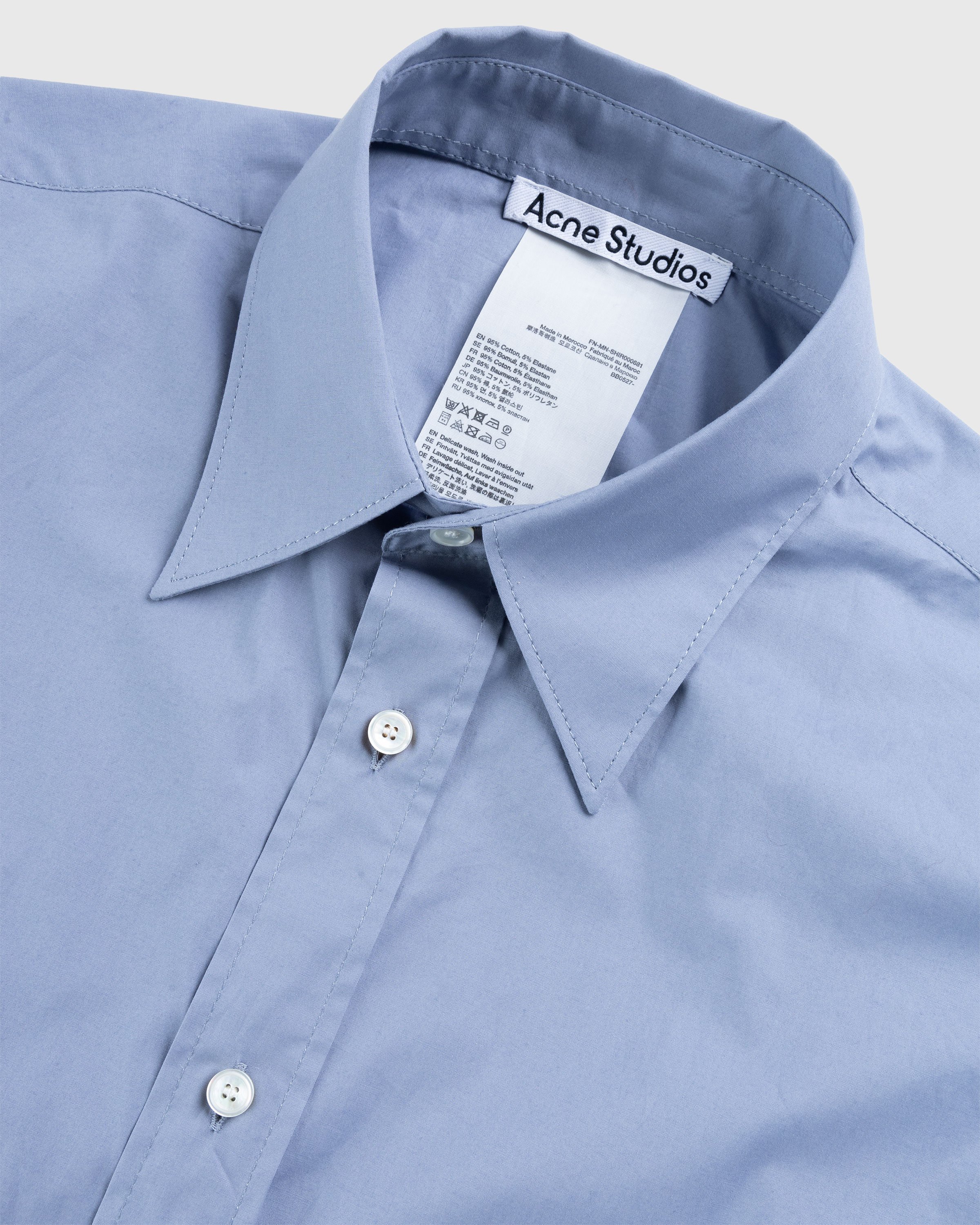 Acne Studios - Short-Sleeve Button-Up Dusty Blue - Clothing - Blue - Image 5