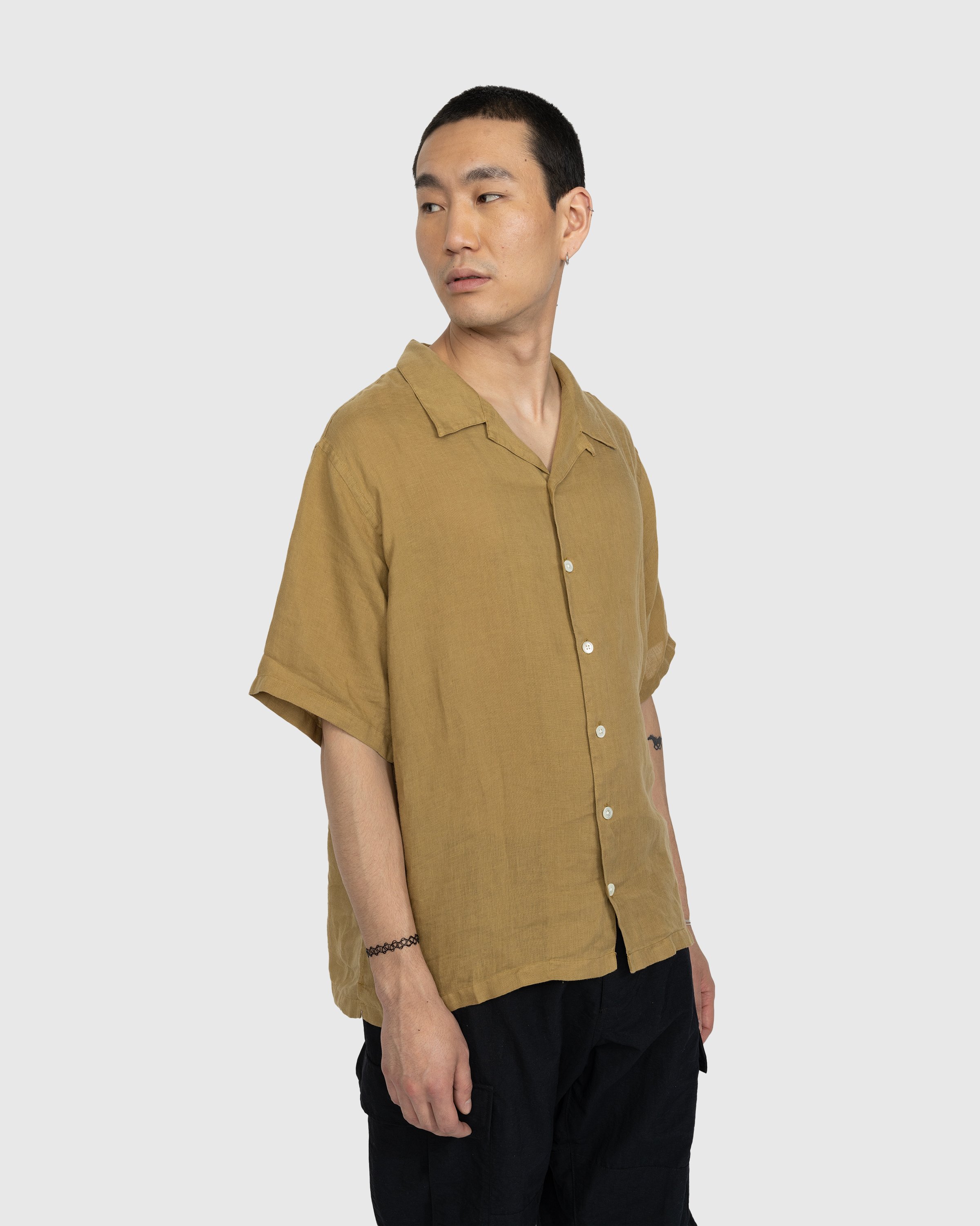 Highsnobiety - Linen Short-Sleeve Shirt Brown - Clothing - Brown - Image 2