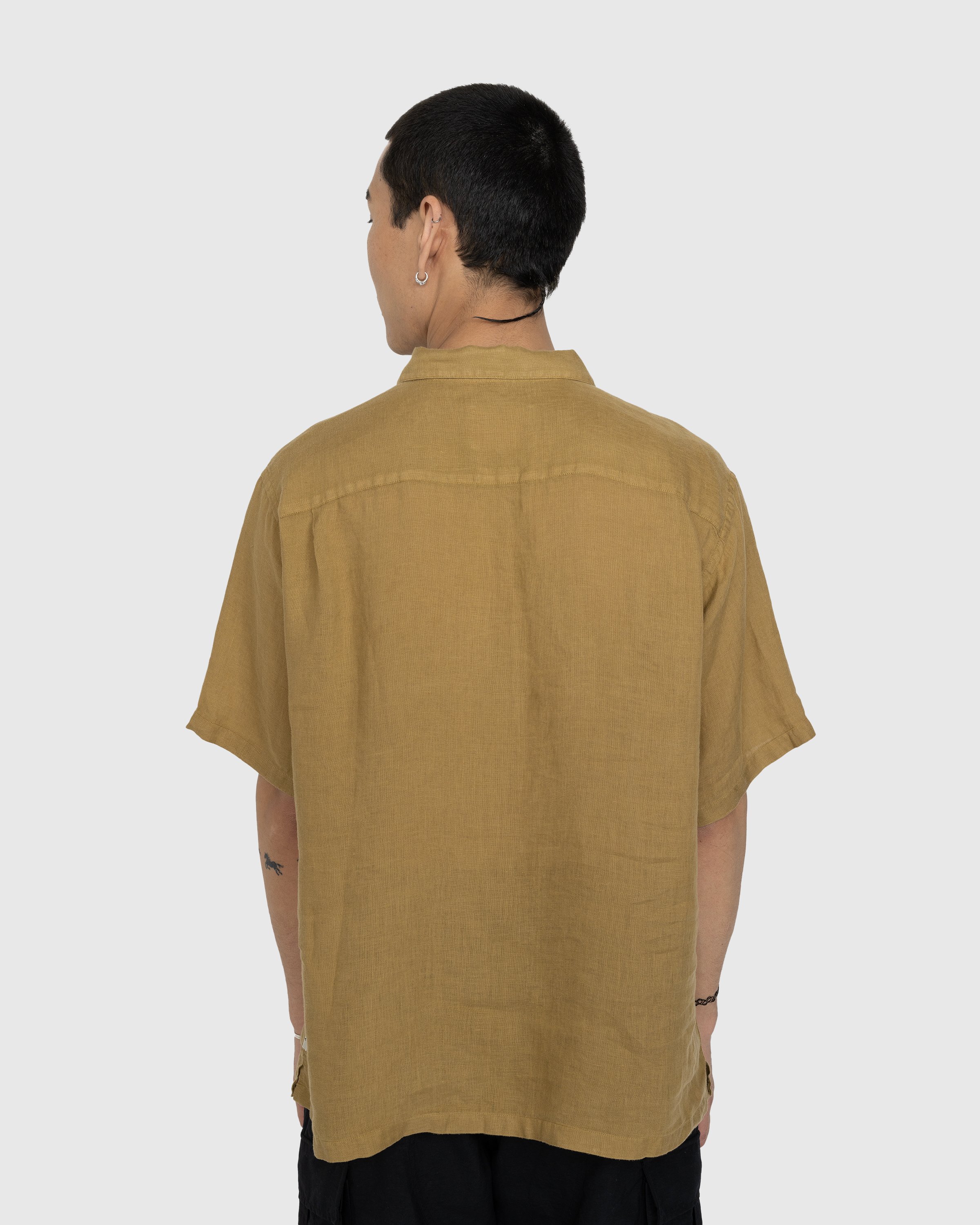 Highsnobiety - Linen Short-Sleeve Shirt Brown - Clothing - Brown - Image 3