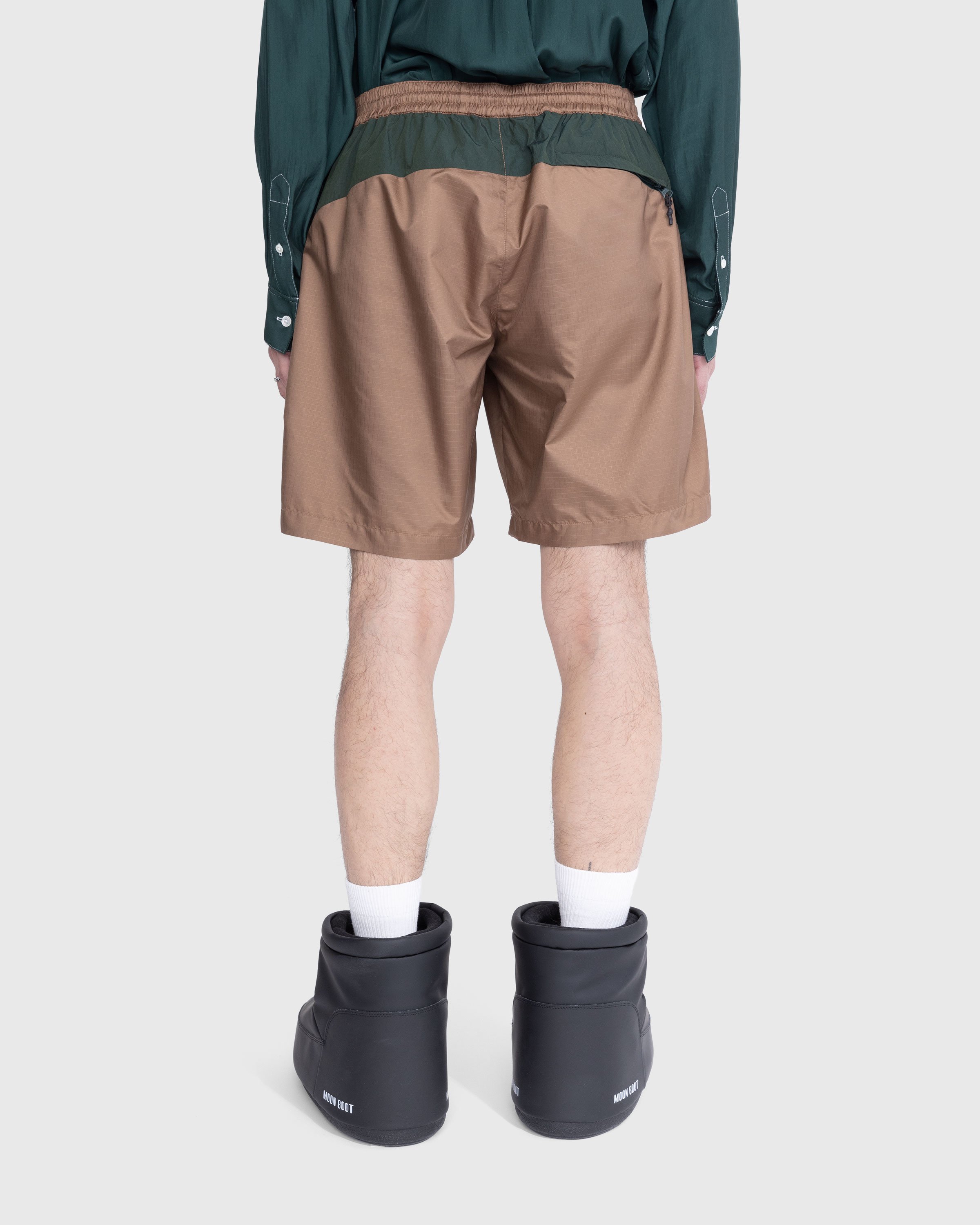 Highsnobiety - Mix Panel Nylon Shorts Brown/Dark Green - Clothing - Beige - Image 3