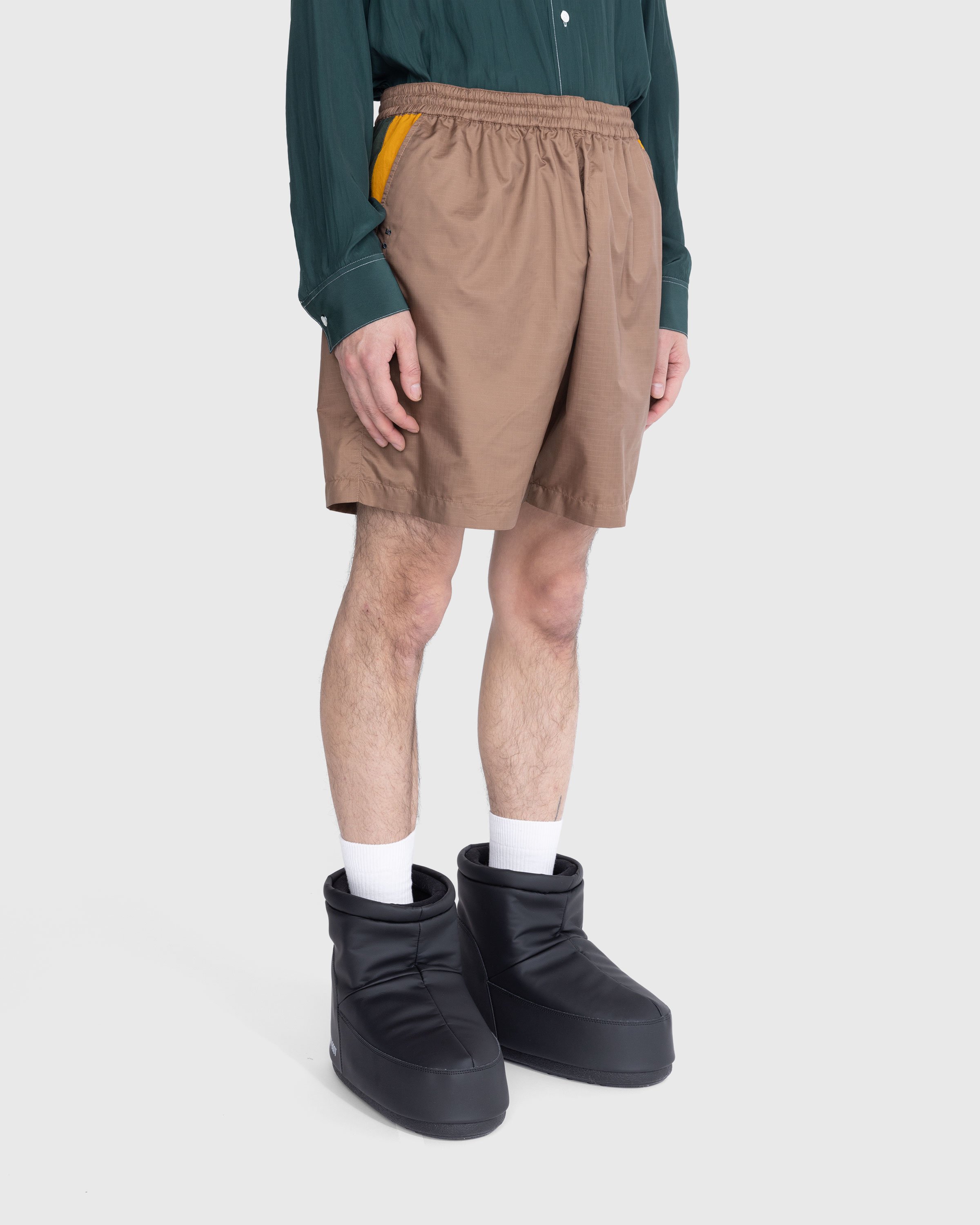 Highsnobiety - Mix Panel Nylon Shorts Brown/Dark Green - Clothing - Beige - Image 4