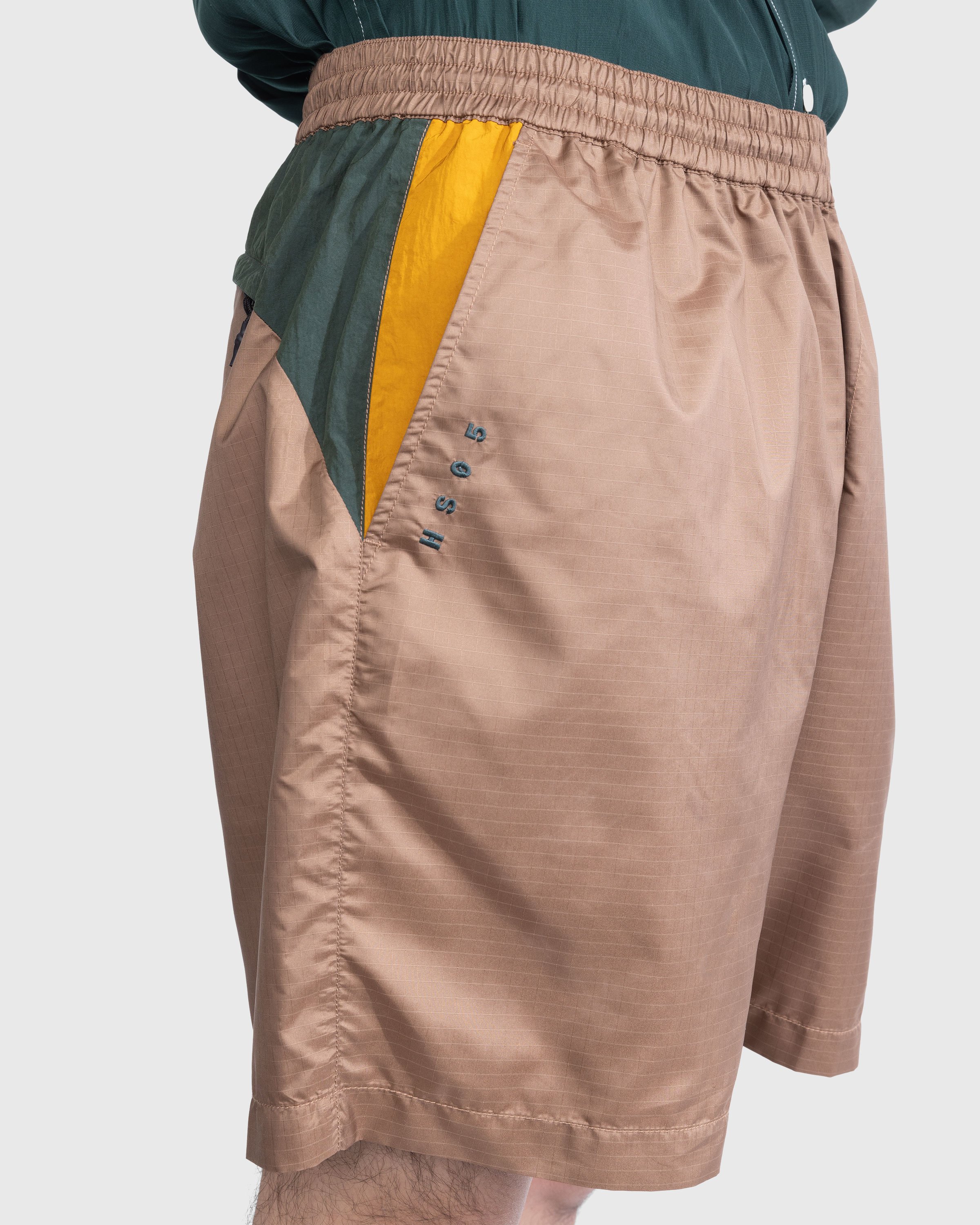 Highsnobiety - Mix Panel Nylon Shorts Brown/Dark Green - Clothing - Beige - Image 5