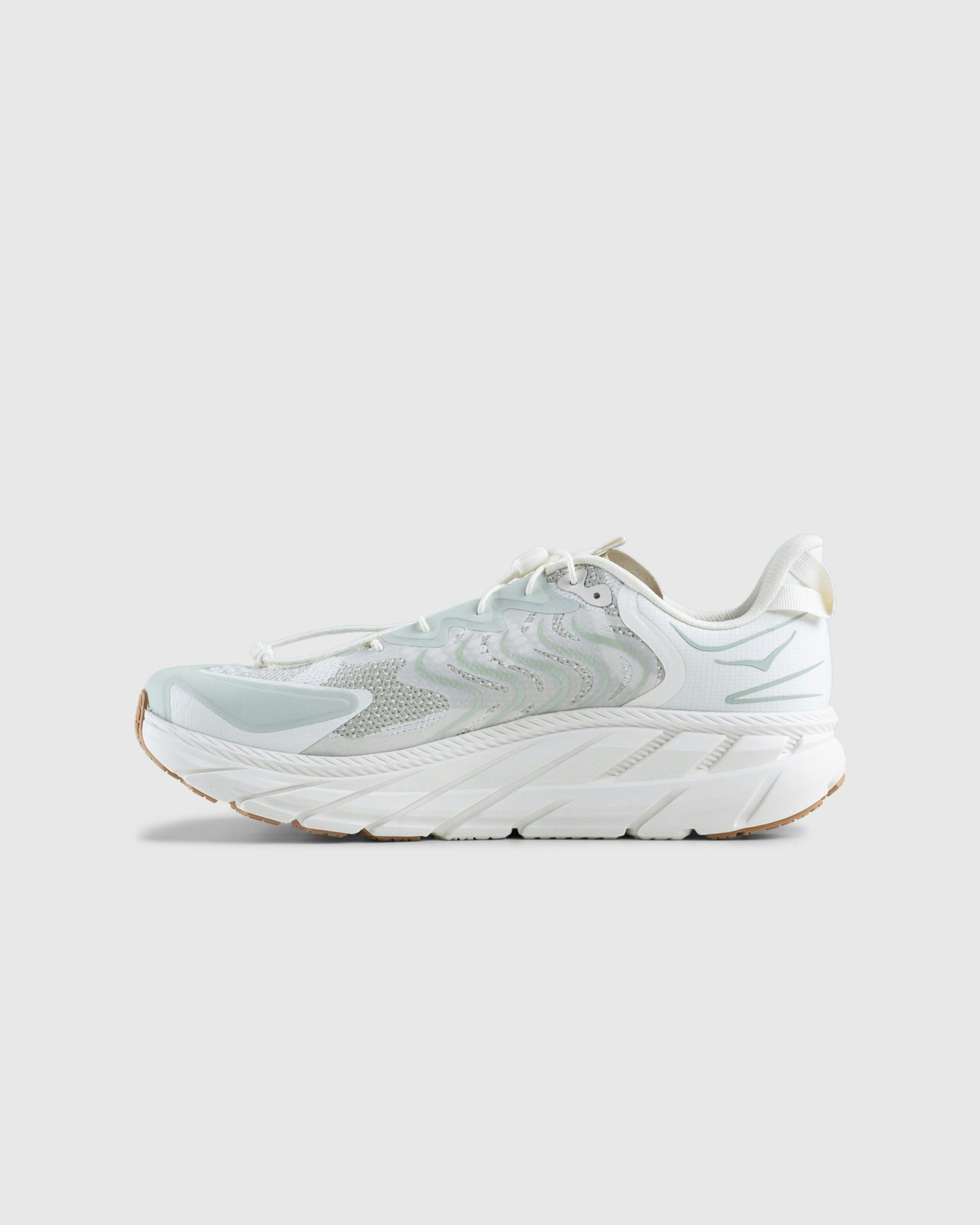 Satisfy x HOKA - U Clifton LS Celadon Tint - Footwear - White - Image 2