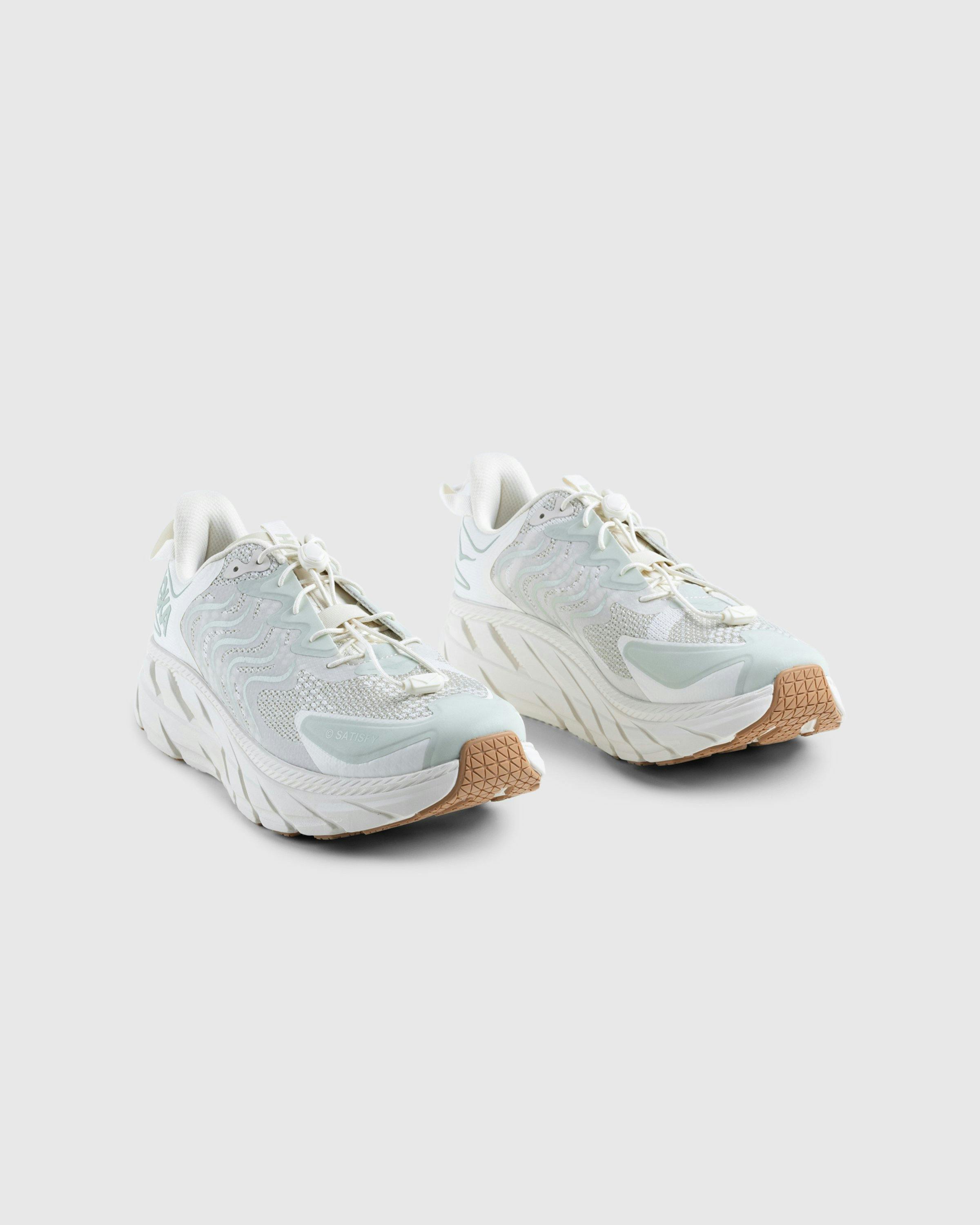 Satisfy x HOKA - U Clifton LS Celadon Tint - Footwear - White - Image 3