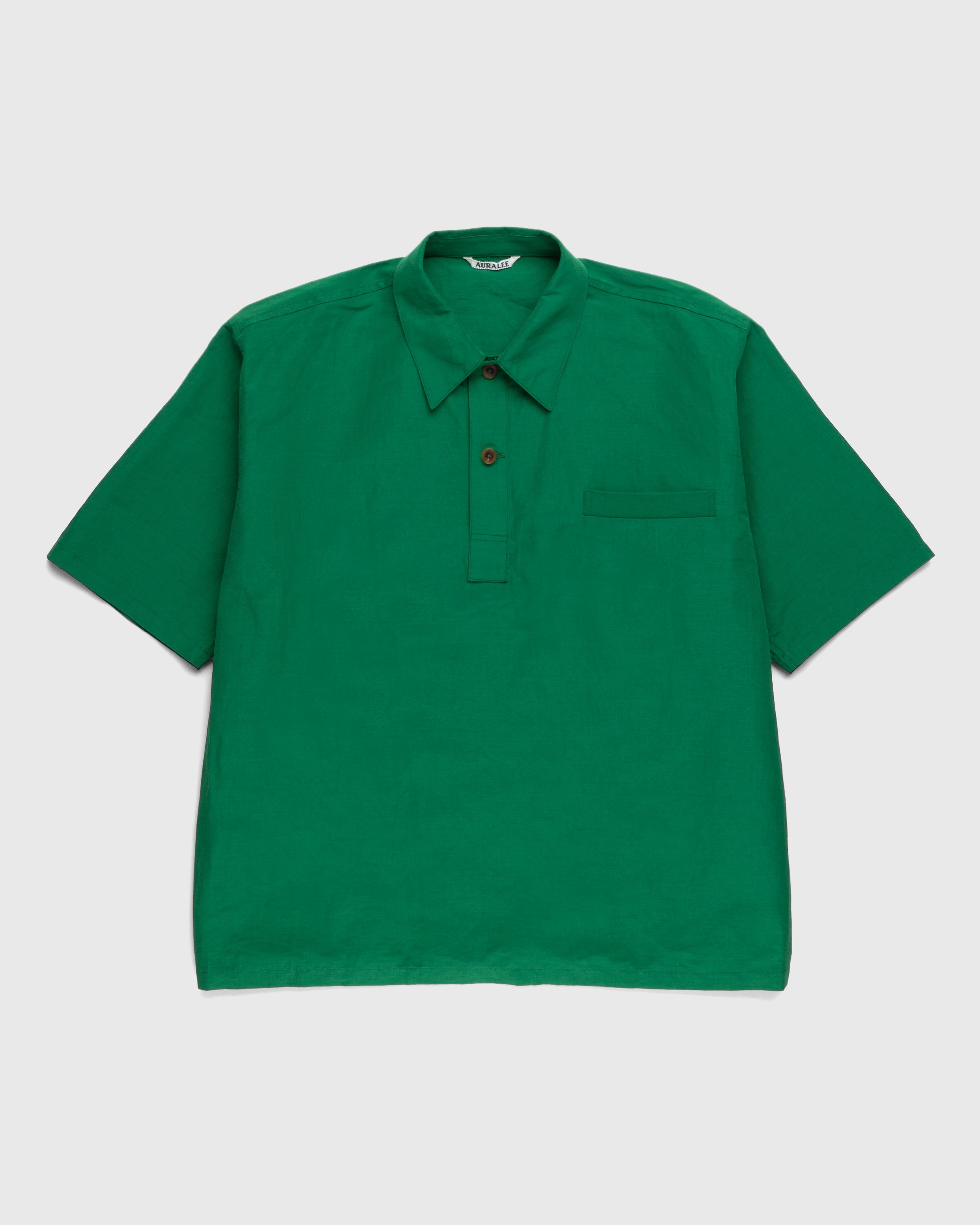 Auralee - High Density Finx Linen Weather Shirt Green - Clothing - Green - Image 1