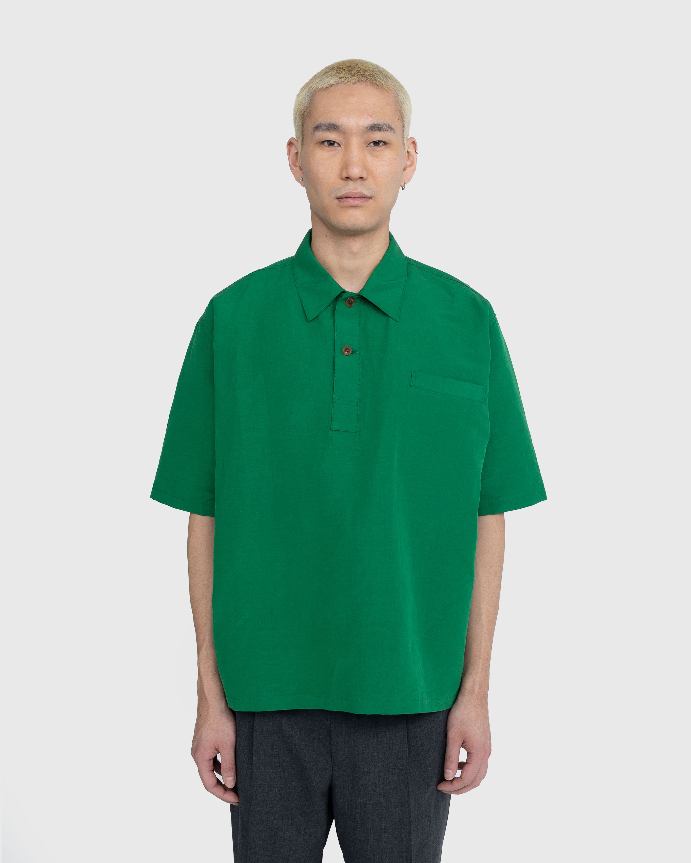 Auralee - High Density Finx Linen Weather Shirt Green - Clothing - Green - Image 2