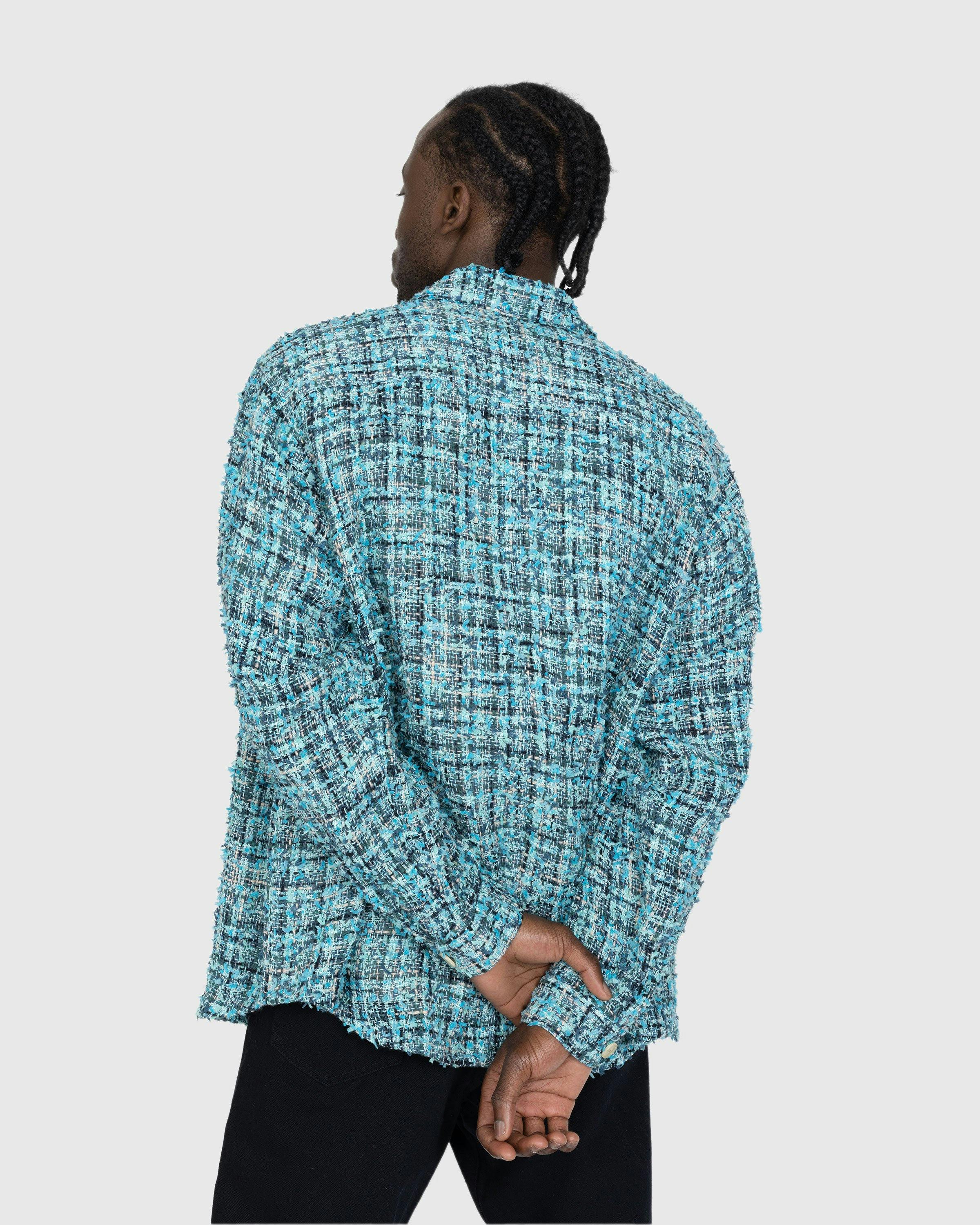 Auralee - Homespun Summer Tweed Shirts Blouson Light Blue/Navy - Clothing - Blue - Image 3