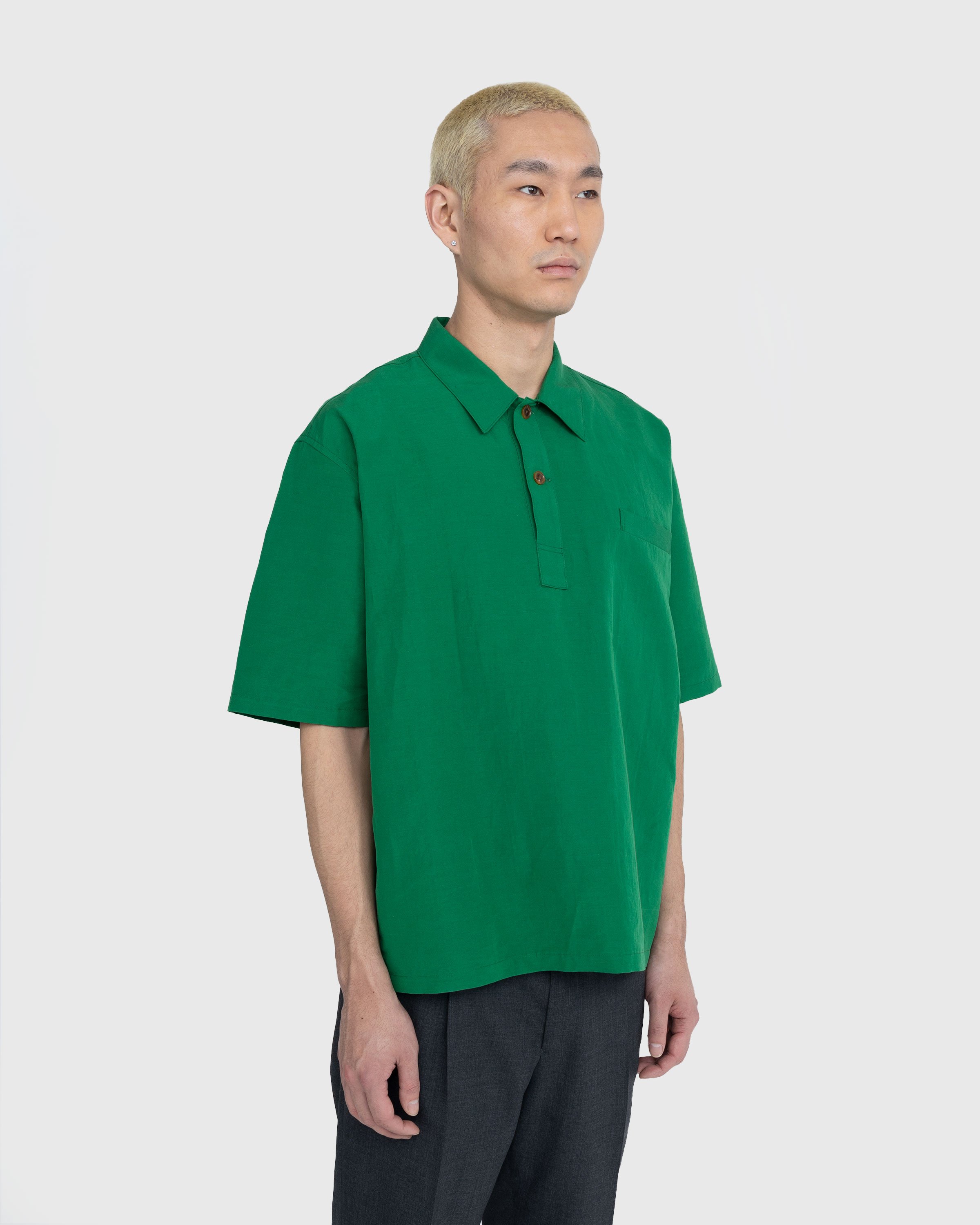 Auralee - High Density Finx Linen Weather Shirt Green - Clothing - Green - Image 4