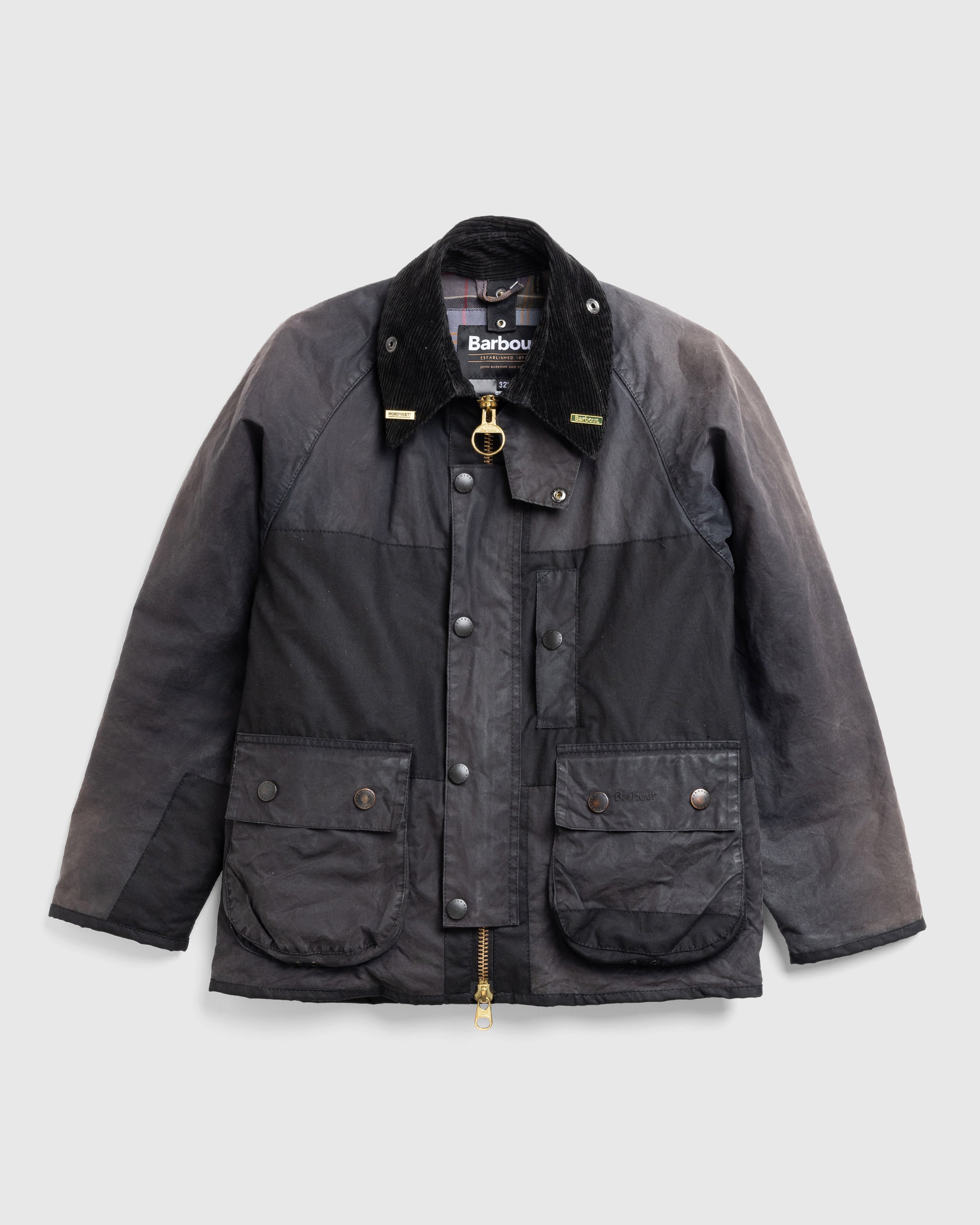 Barbour x Highsnobiety - Re-Loved Cropped Bedale Jacket 1 - 32 - Grey-Black - Clothing - Grey - Image 1
