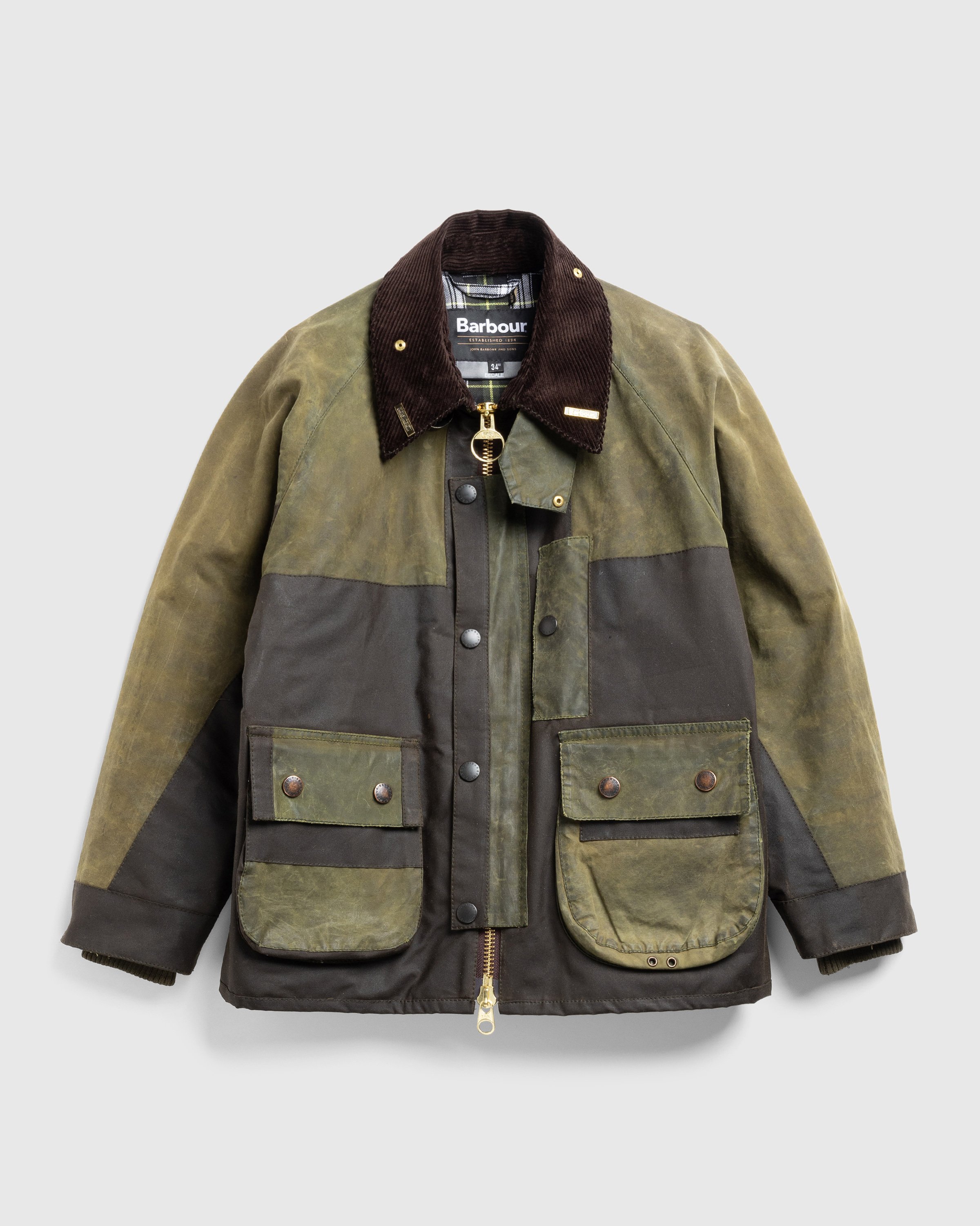 Barbour x Highsnobiety - Re-Loved Cropped Bedale Jacket 1 - 34 - Olive-Green - Clothing - Olive - Image 1
