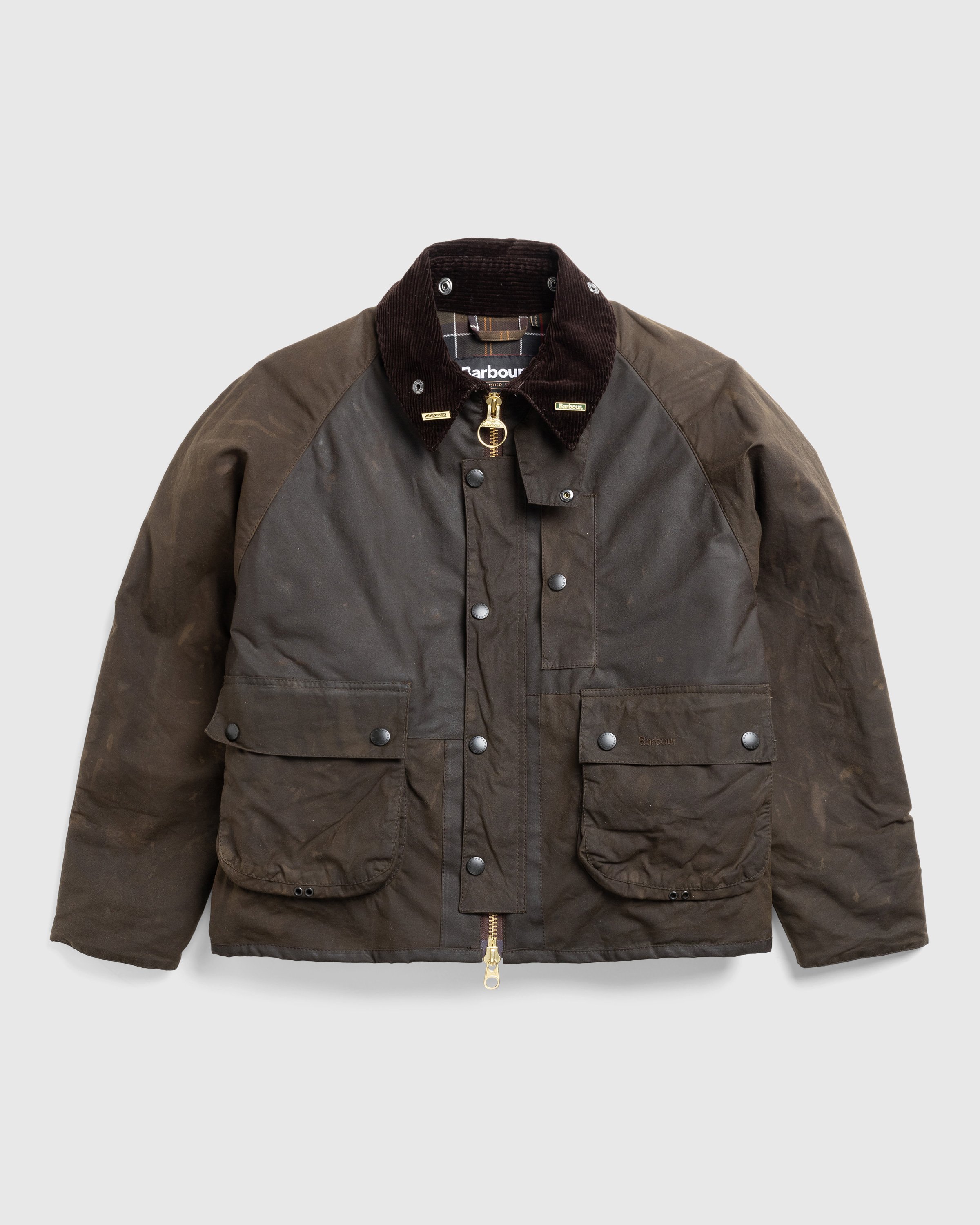 Barbour x Highsnobiety - Re-Loved Cropped Bedale Jacket 1 - 42 - Dark-Green - Clothing - Olive - Image 1