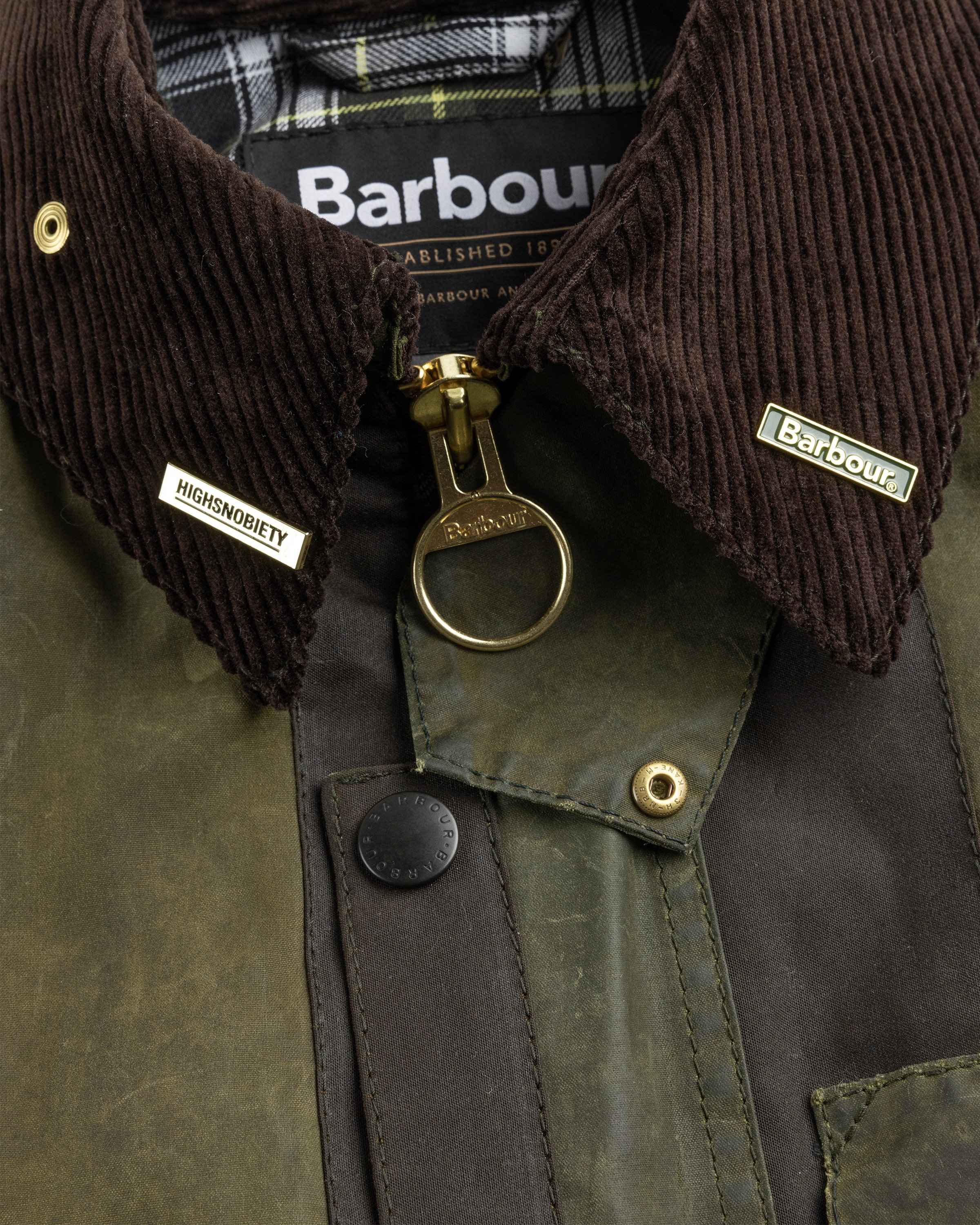 Barbour x Highsnobiety - Re-Loved Cropped Bedale Jacket 1 - 34 - Olive-Green - Clothing - Olive - Image 3