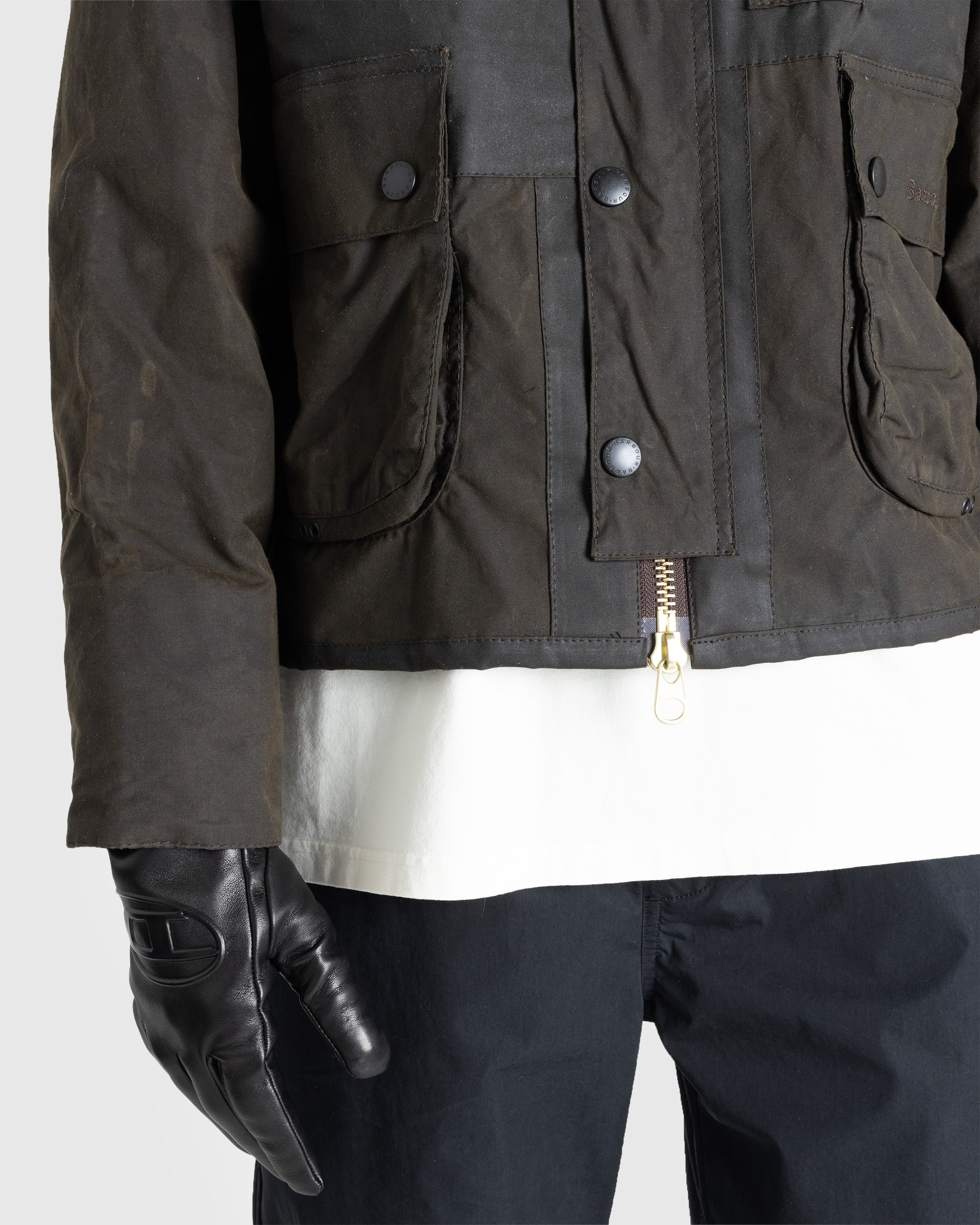 Barbour x Highsnobiety - Re-Loved Cropped Bedale Jacket 1 - 42 - Dark-Green - Clothing - Olive - Image 7