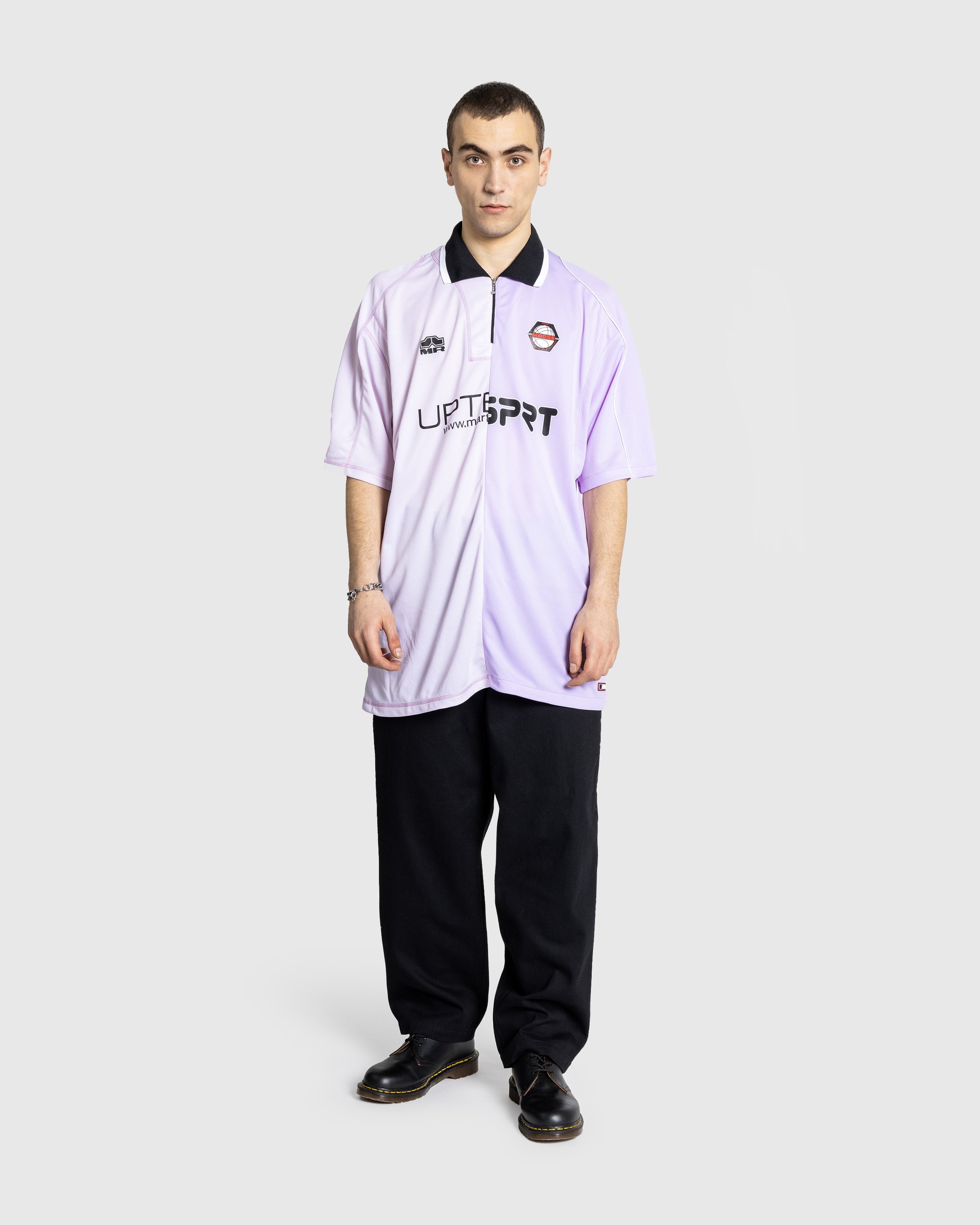 Martine Rose - Half And Half Football Top Lilac - Clothing - Purple - Image 3