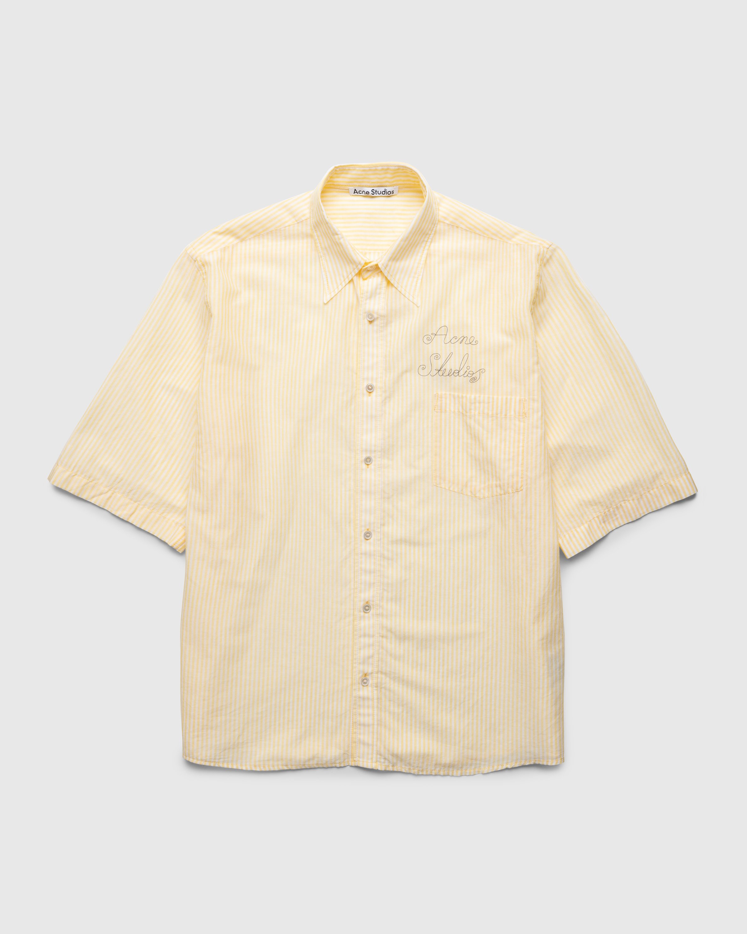 Acne Studios - Short Sleeve Button-Up Shirt Yellow - Clothing - Yellow - Image 1