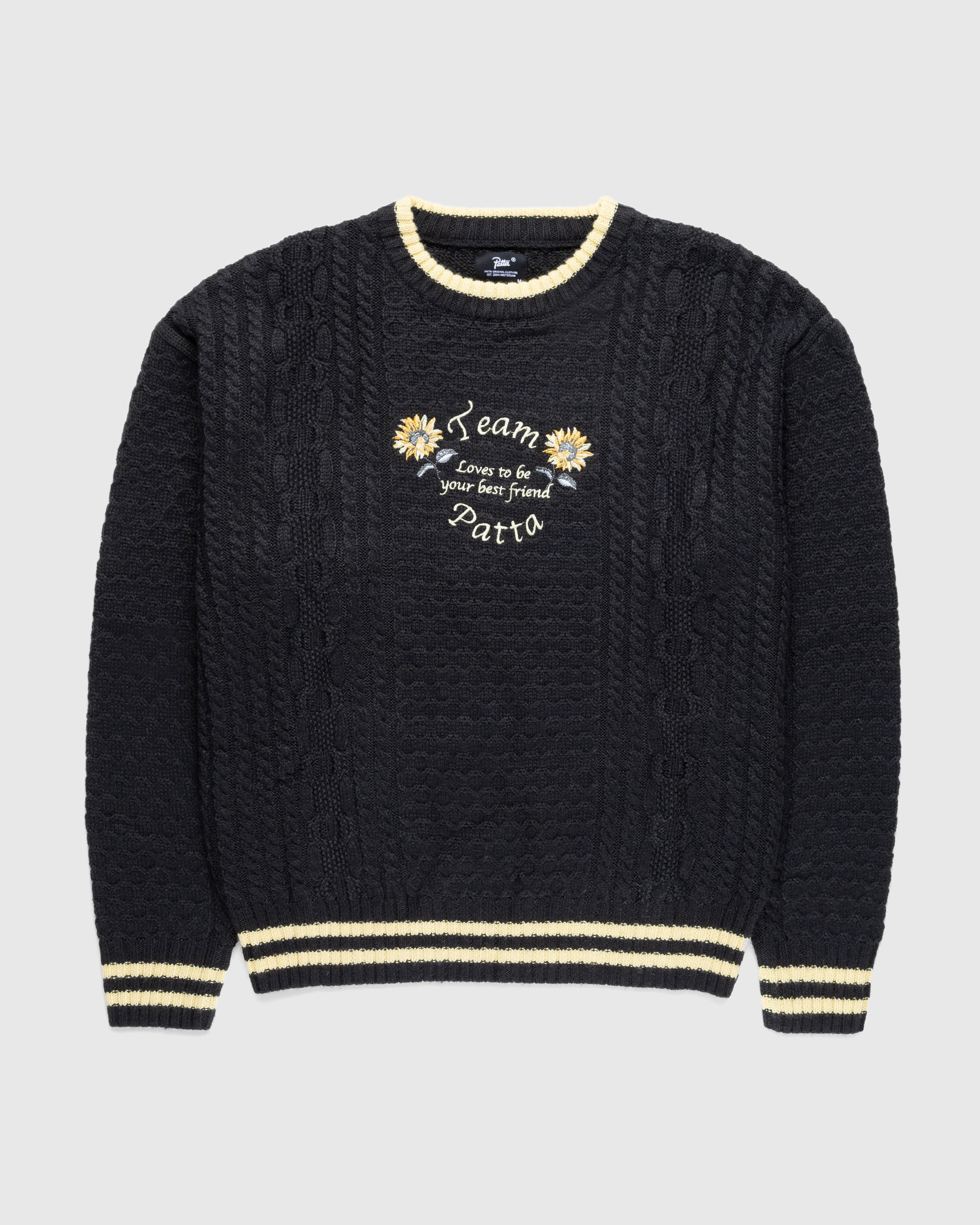 Patta - LOVES YOU CABLE KNITTED SWEATER Black - Clothing - Black - Image 1