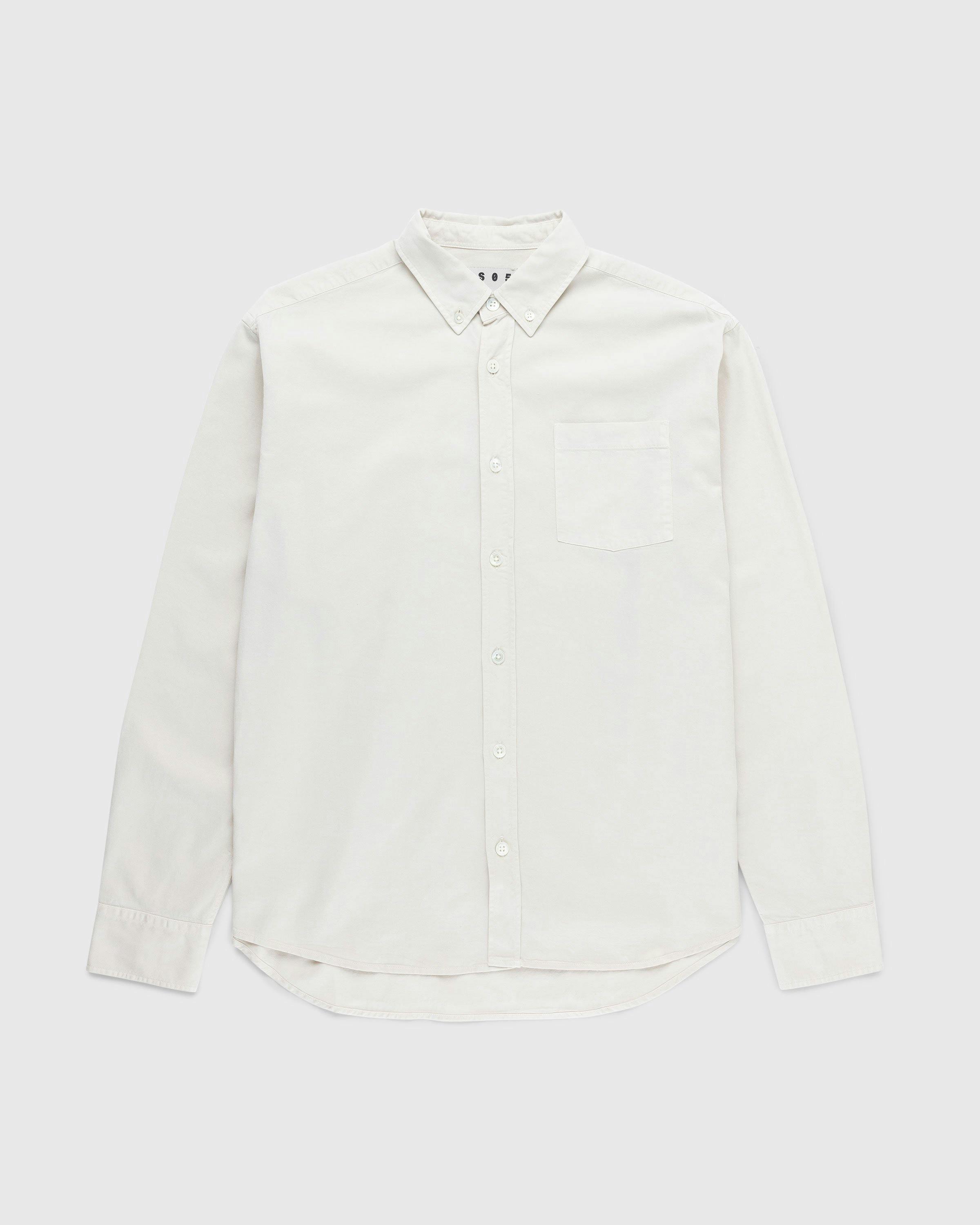 Highsnobiety HS05 - Garment-Dyed Peach Long-Sleeve Shirt Grey - Clothing - Grey - Image 1