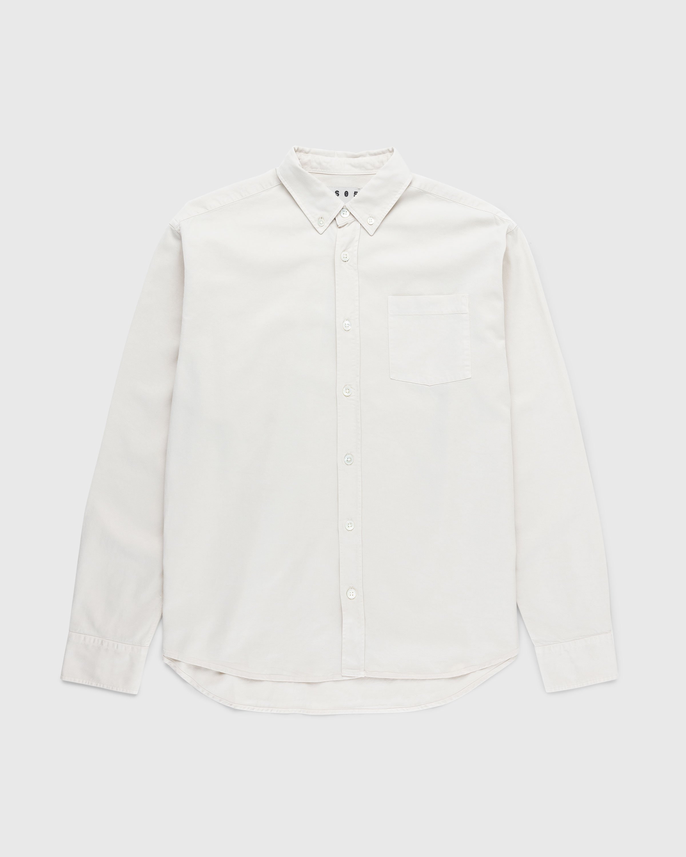 Highsnobiety HS05 - Garment-Dyed Peach Long-Sleeve Shirt Grey - Clothing - Grey - Image 1