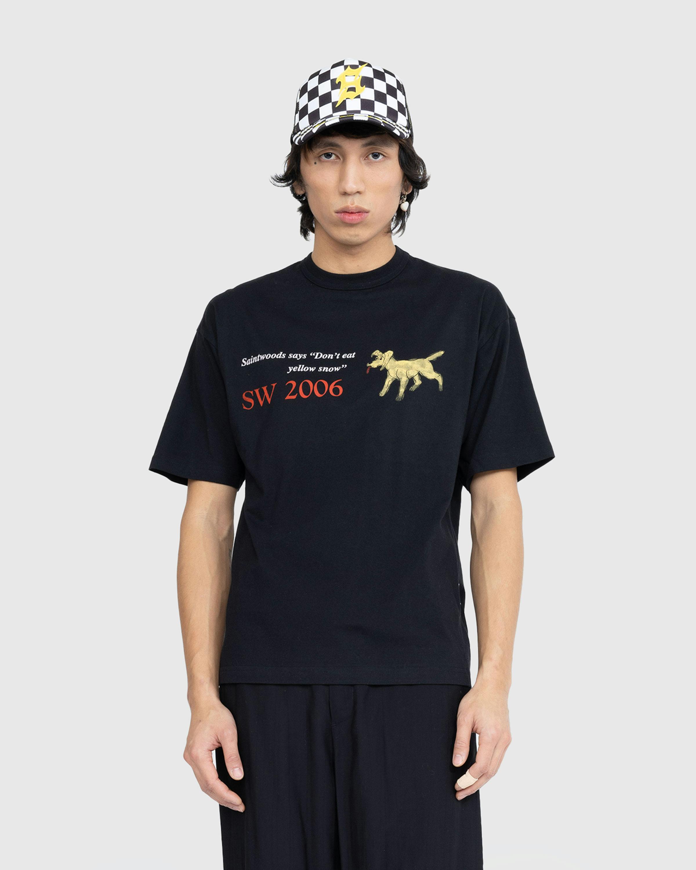 Saintwoods - Yellow Snow Tee Black - Clothing - Black - Image 2