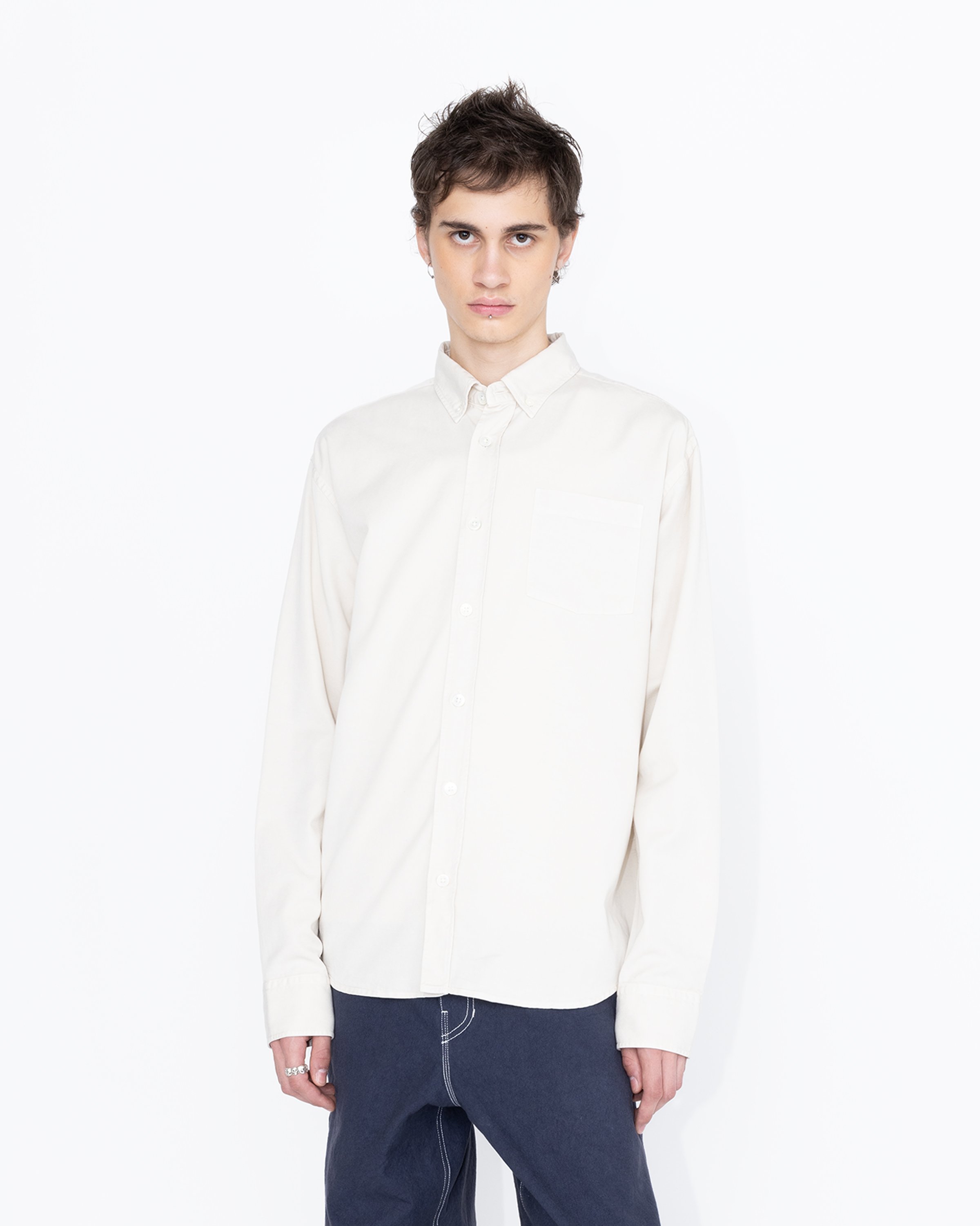Highsnobiety HS05 - Garment-Dyed Peach Long-Sleeve Shirt Grey - Clothing - Grey - Image 5