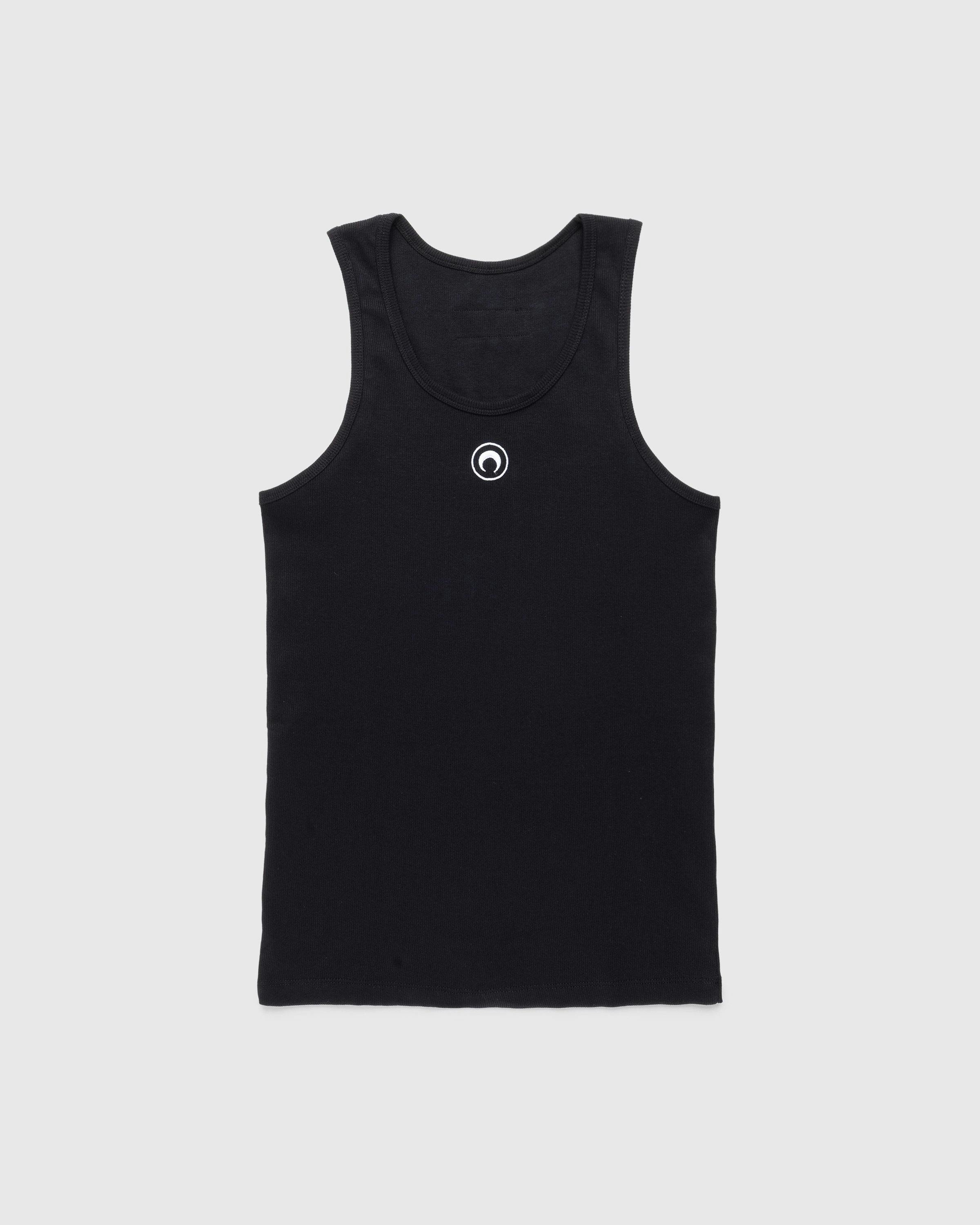 Marine Serre - Organic Cotton Rib Tank Top Black - Clothing - Black - Image 1