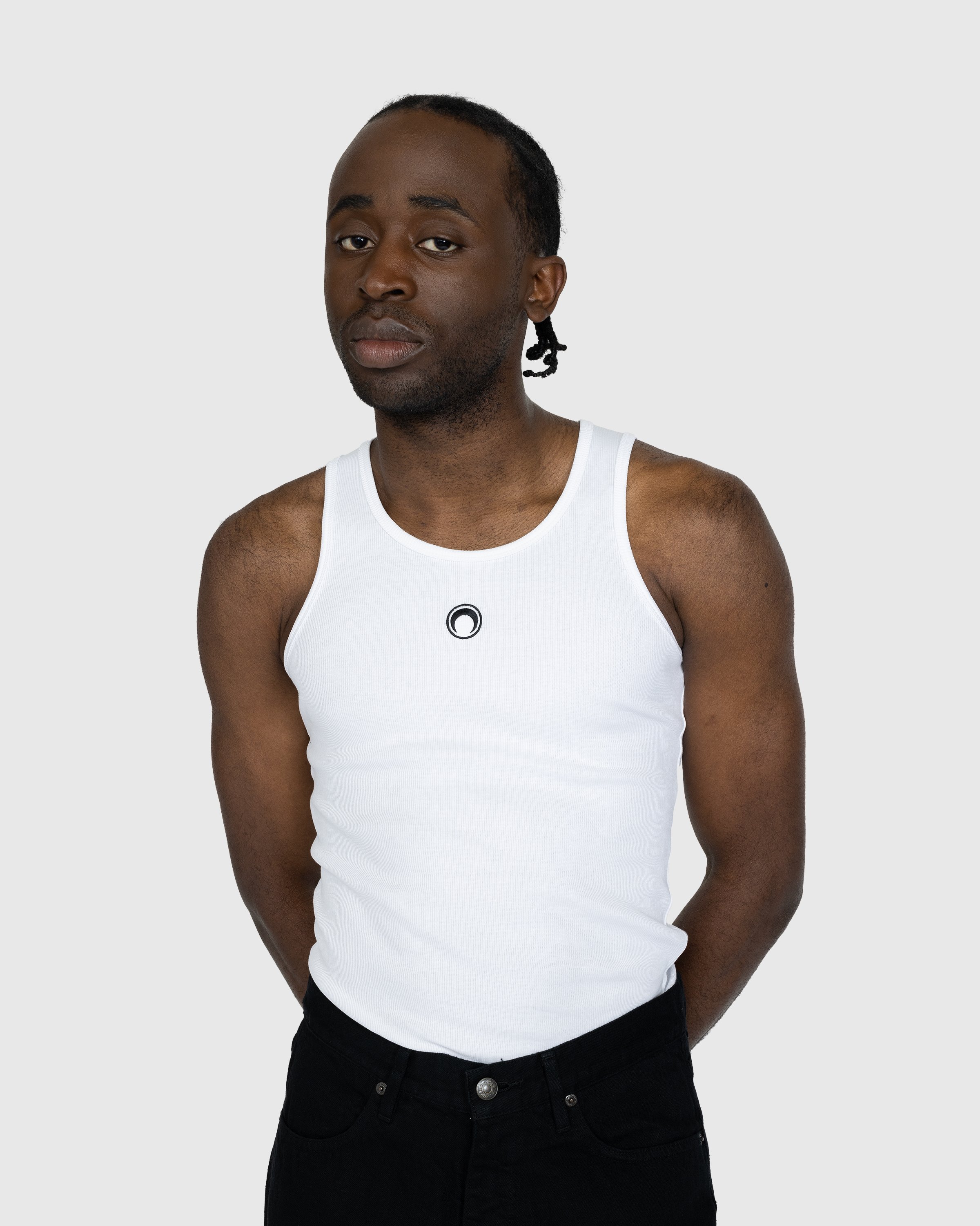 Marine Serre - Organic Cotton Fitted Tank Top White - Clothing - White - Image 2