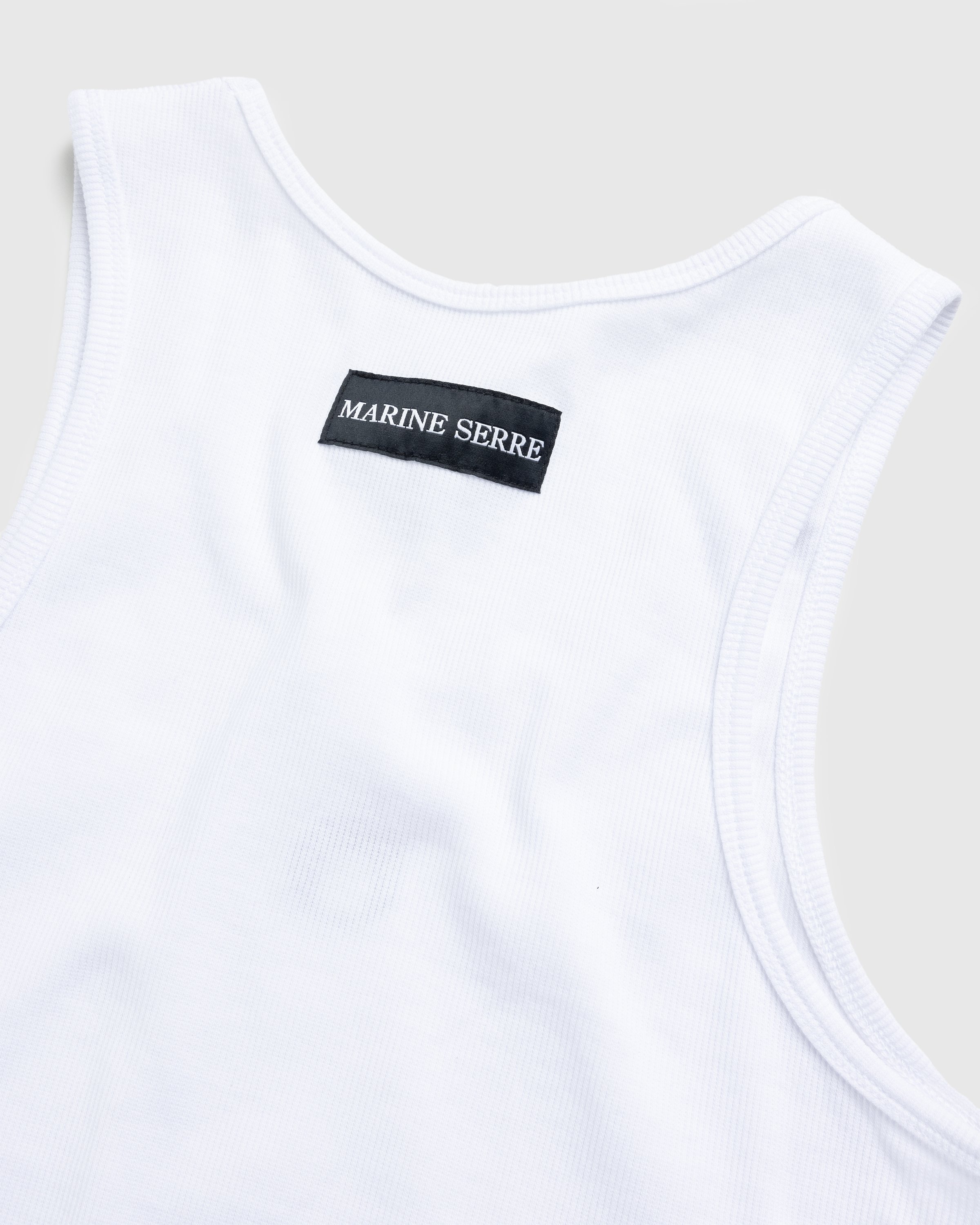 Marine Serre - Organic Cotton Fitted Tank Top White - Clothing - White - Image 6