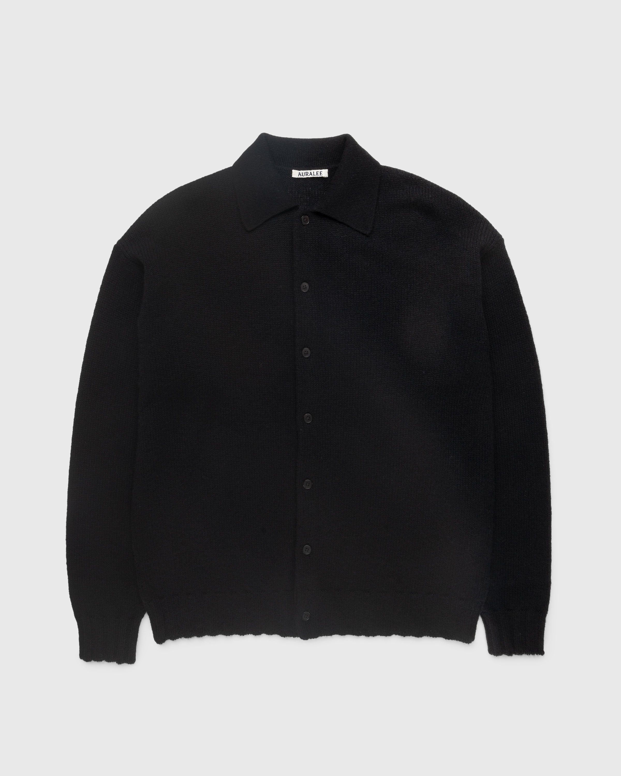 Auralee - Shetland Wool Cashmere Knit Cardigan Black - Clothing - Black - Image 1