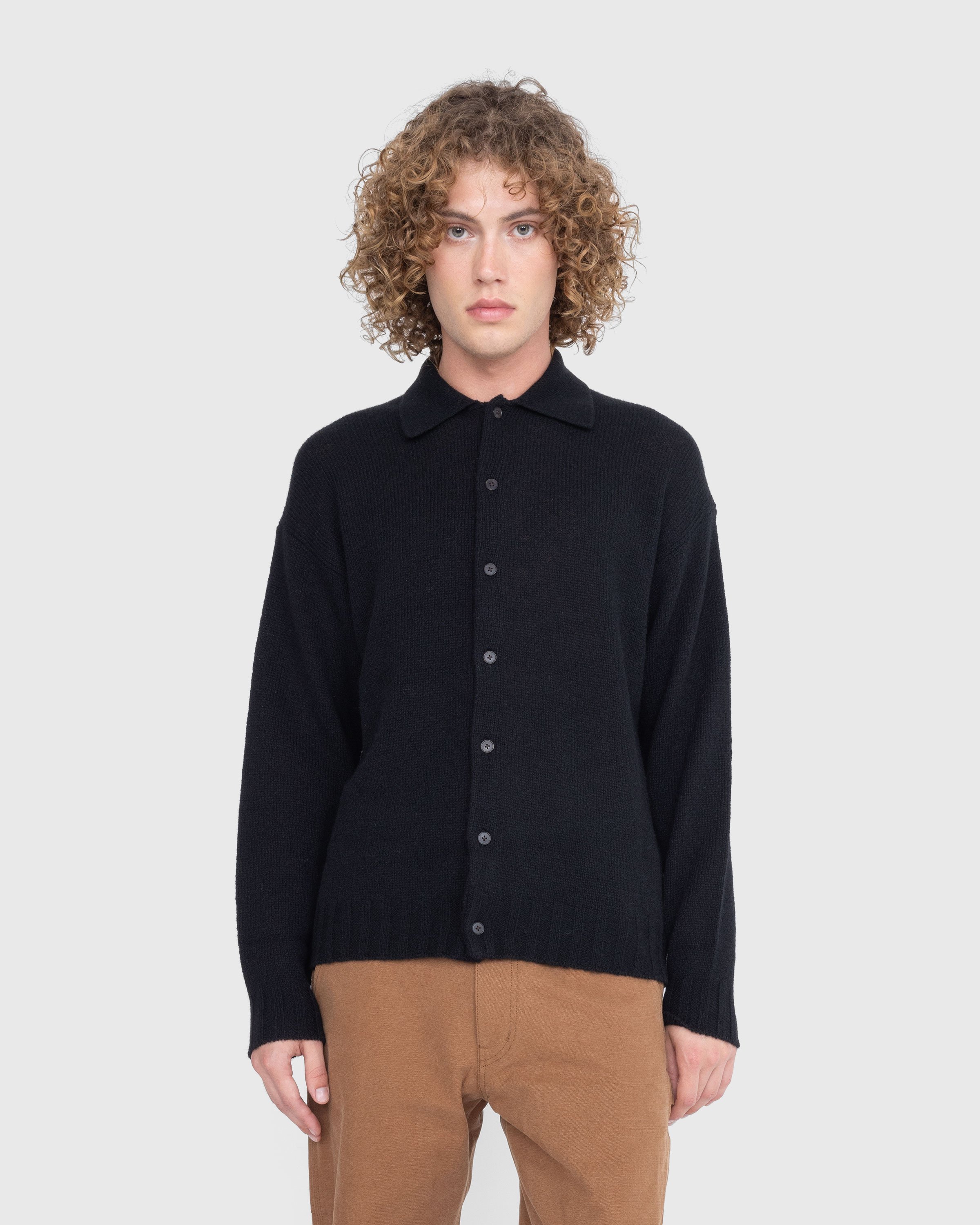 Auralee - Shetland Wool Cashmere Knit Cardigan Black - Clothing - Black - Image 2