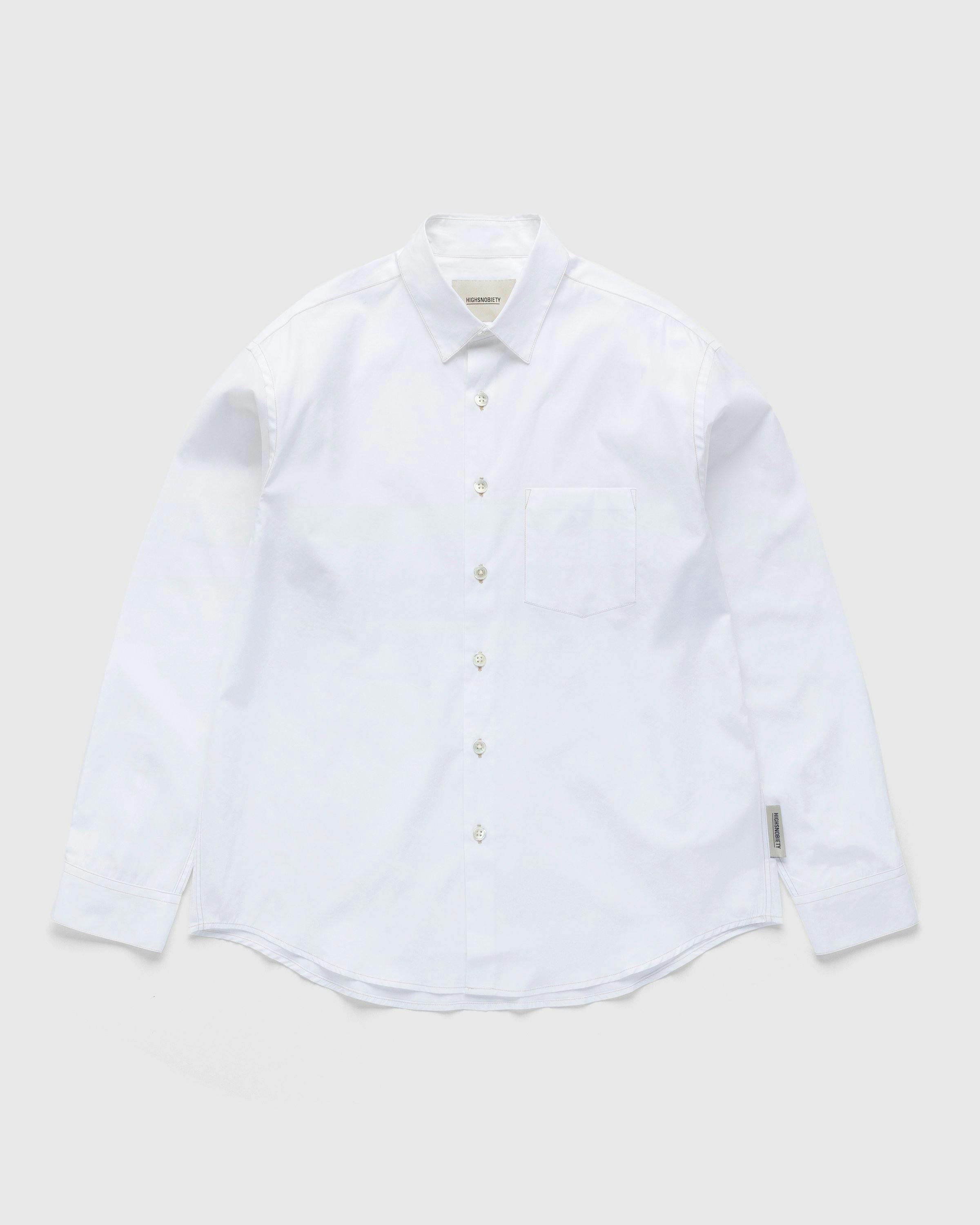 Highsnobiety - Solid Poplin LS Shirt - Clothing - White - Image 1