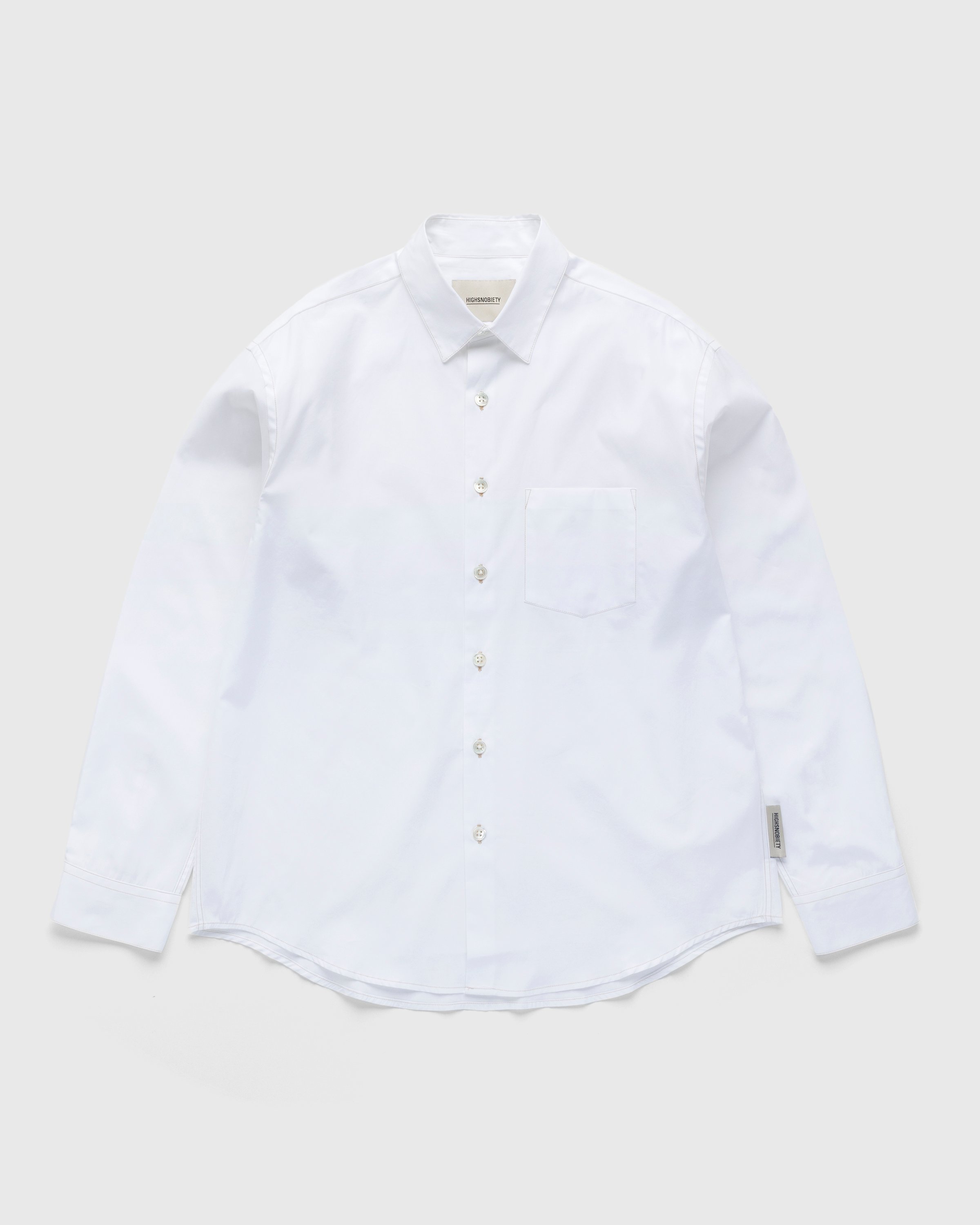 Highsnobiety - Solid Poplin LS Shirt - Clothing - White - Image 1