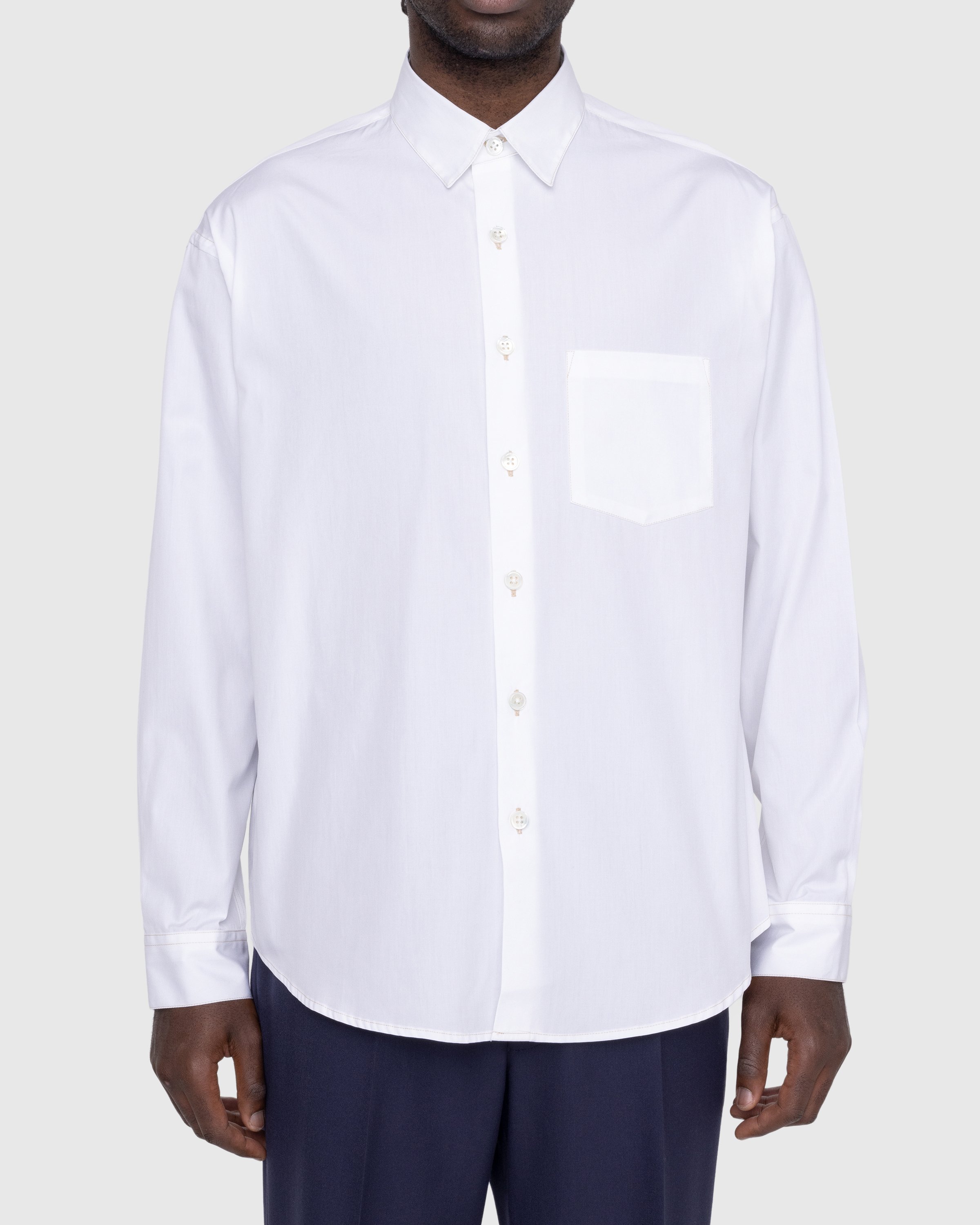 Highsnobiety - Solid Poplin LS Shirt - Clothing - White - Image 2