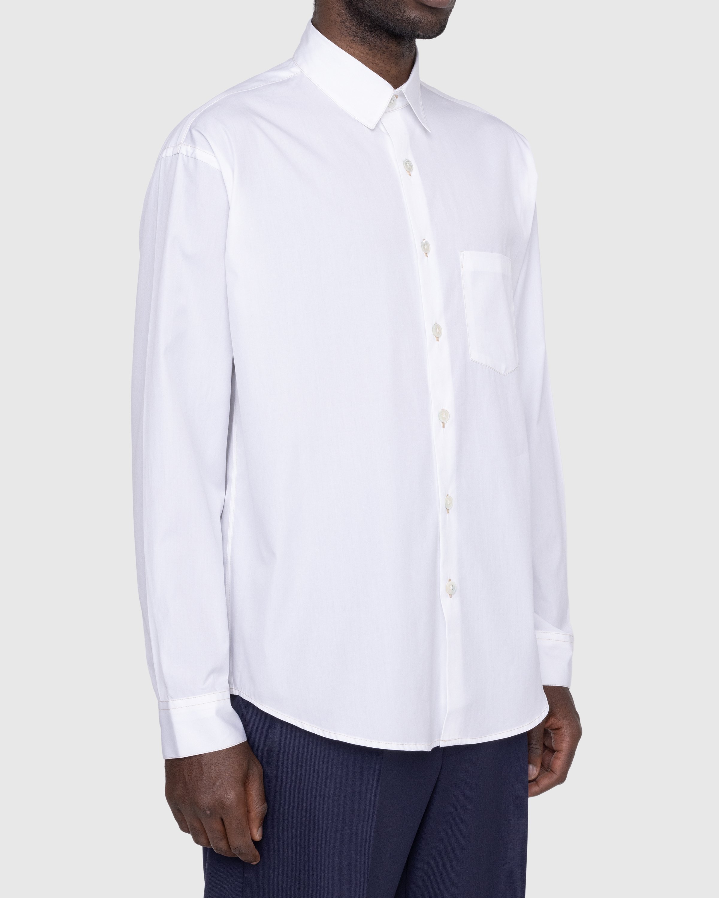 Highsnobiety - Solid Poplin LS Shirt - Clothing - White - Image 3