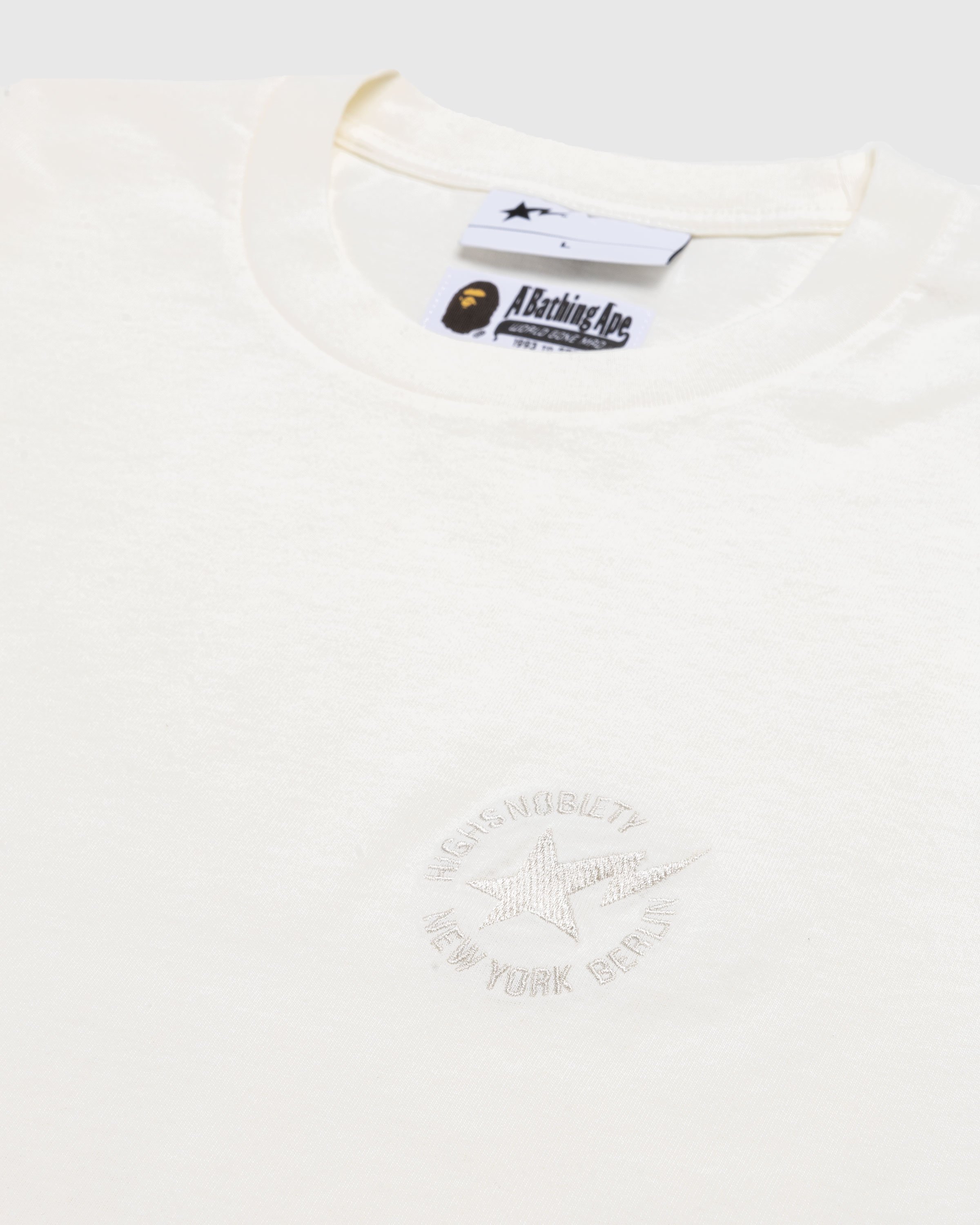 BAPE x Highsnobiety - Heavy Washed T-Shirt Ivory - Clothing - Beige - Image 5
