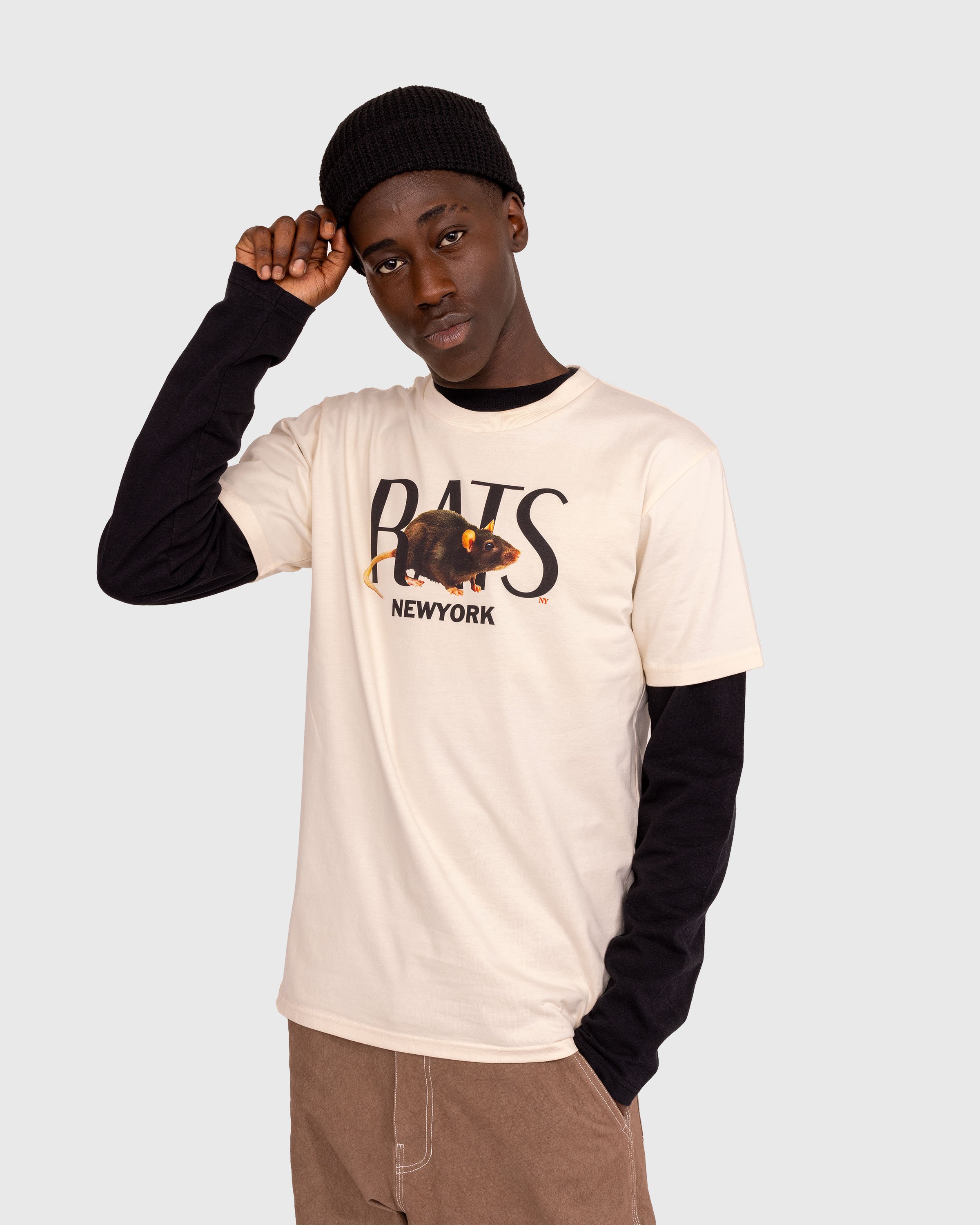 At The Moment x Highsnobiety - New York Rats T-Shirt - Clothing - Beige - Image 3