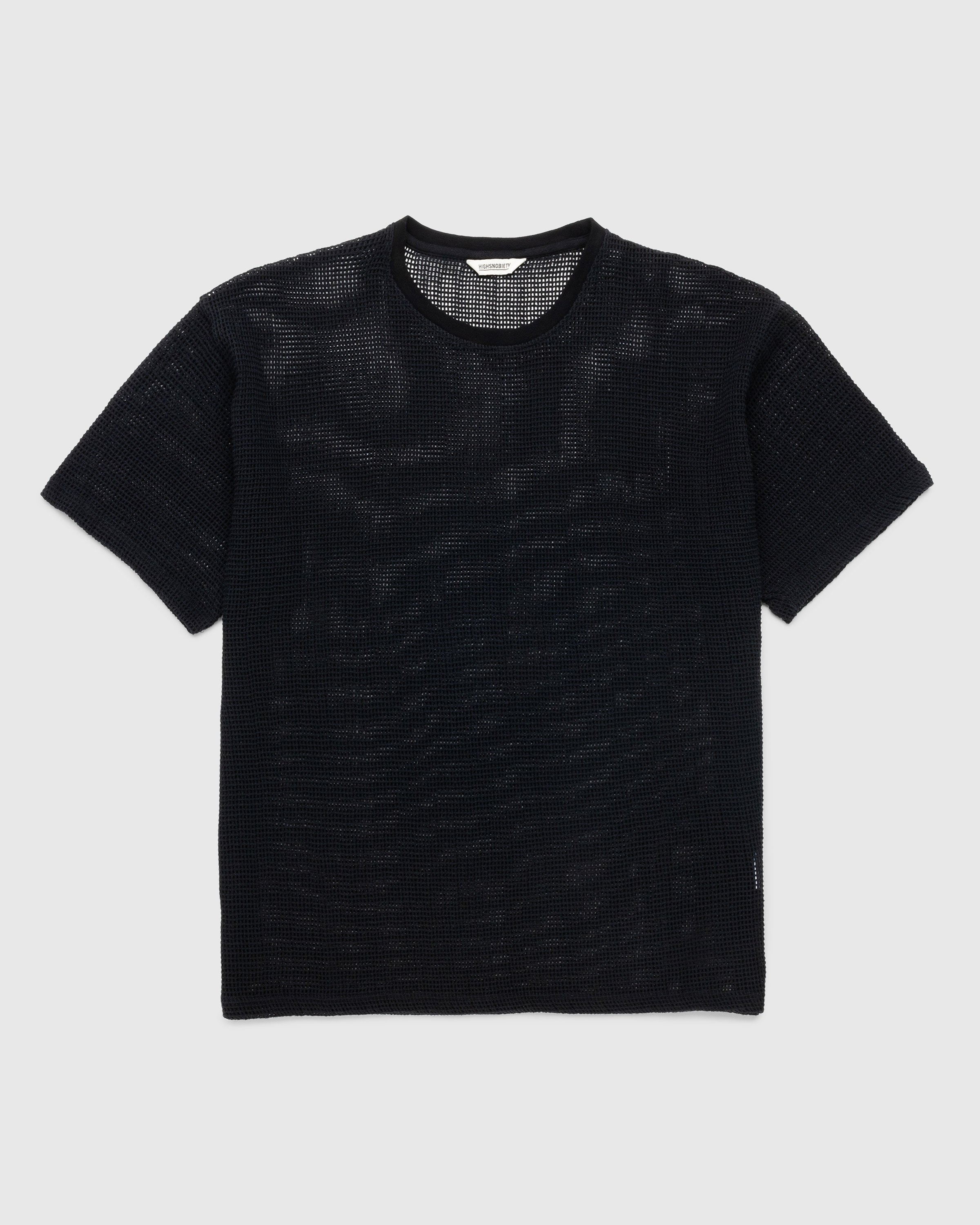 Highsnobiety - Cotton Mesh Knit T-Shirt Black - Clothing - Black - Image 1