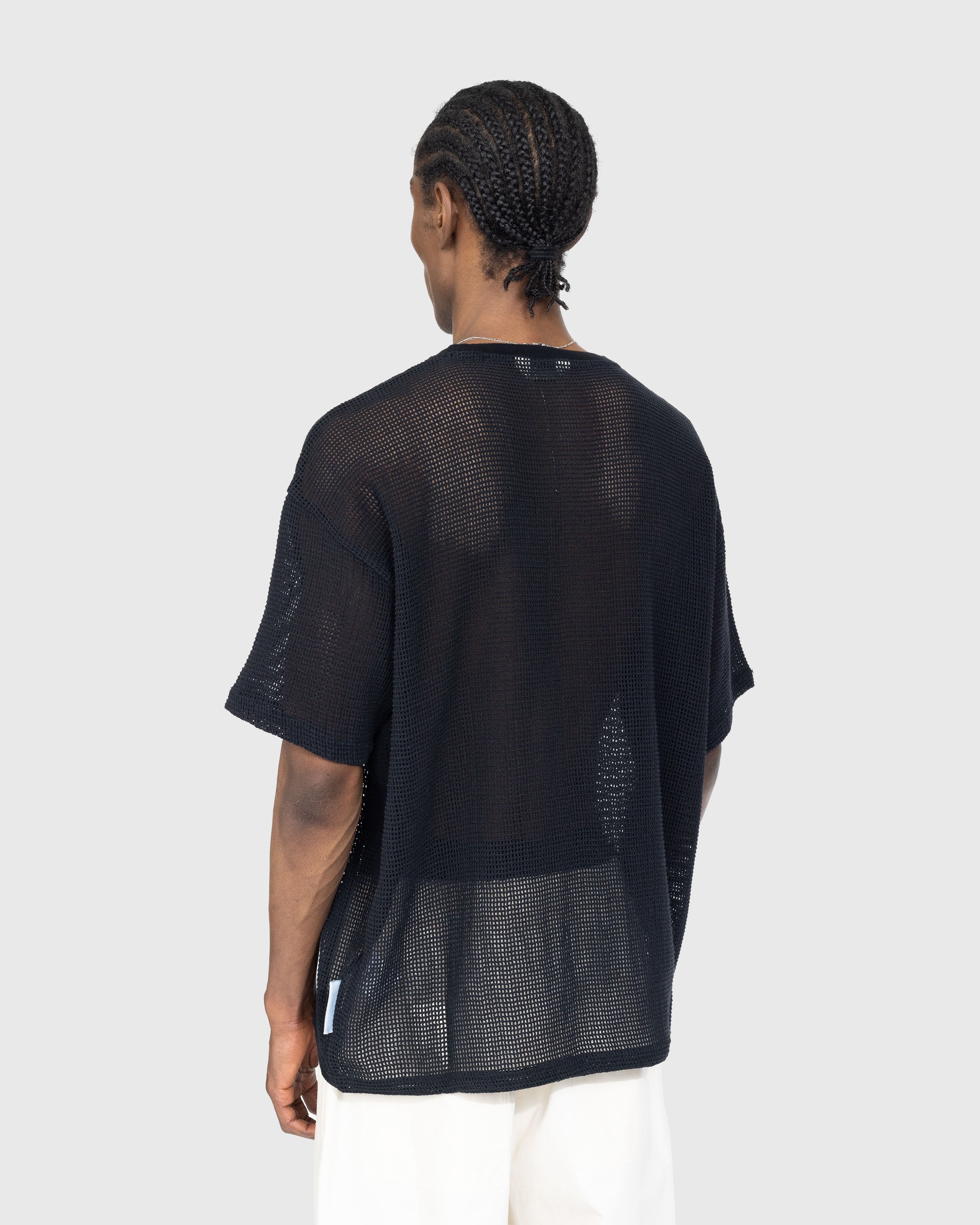 Highsnobiety - Cotton Mesh Knit T-Shirt Black - Clothing - Black - Image 4