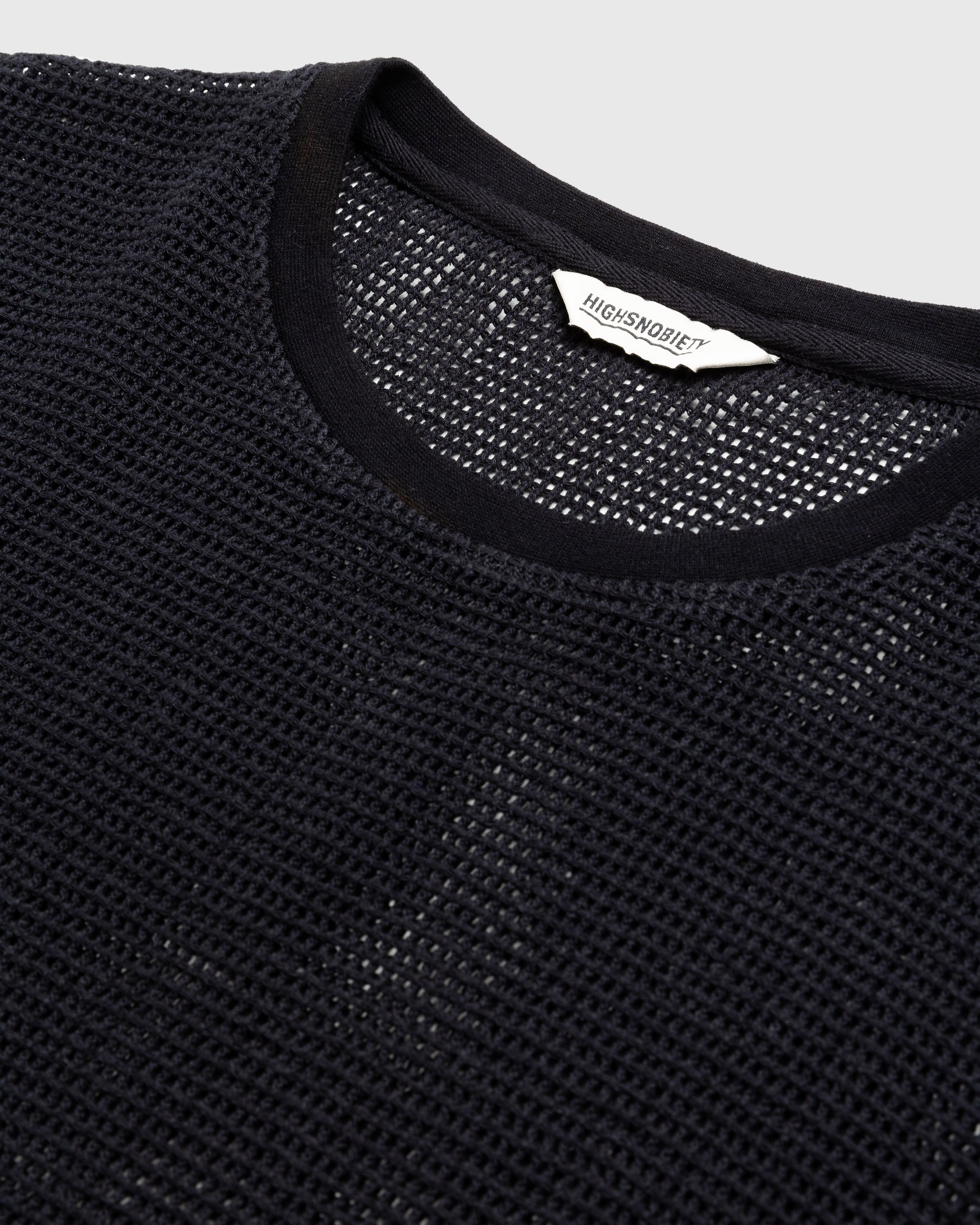 Highsnobiety - Cotton Mesh Knit T-Shirt Black - Clothing - Black - Image 6