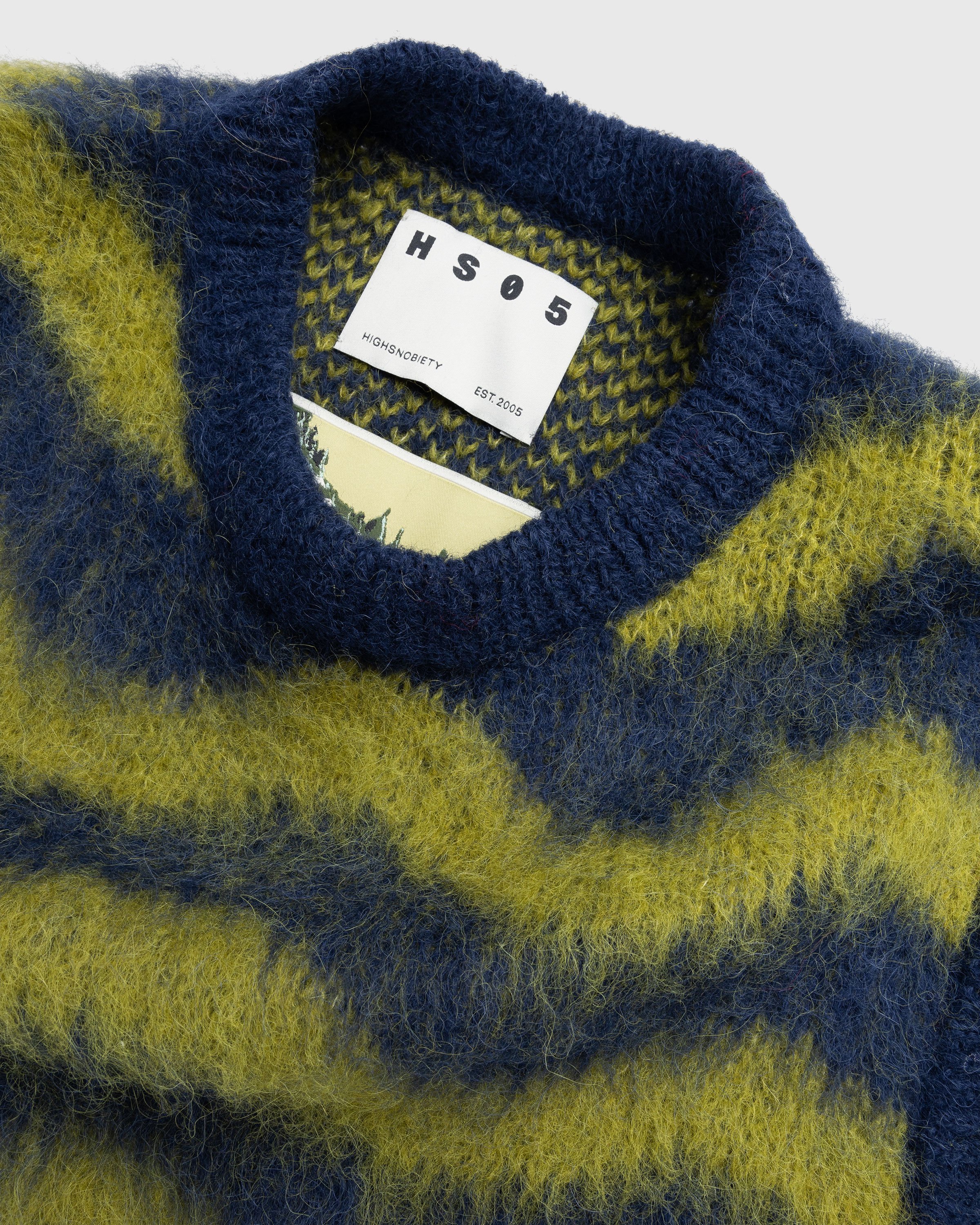 Highsnobiety HS05 - Alpaca Fuzzy Wave Sweater Vest Navy/Olive green - Clothing - Multi - Image 6