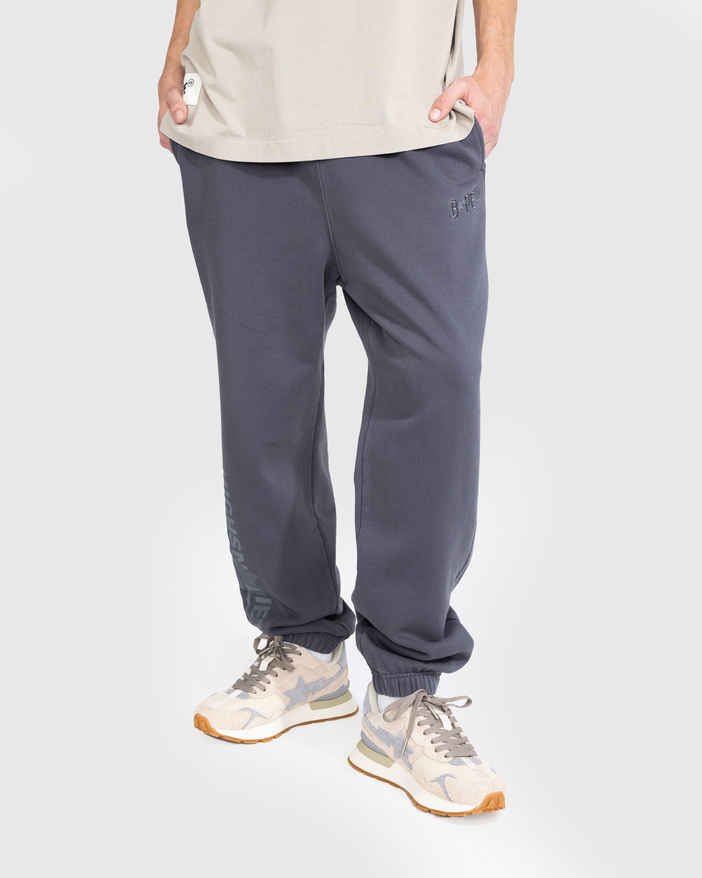 BAPE x Highsnobiety - Heavy Washed Sweat Pants Charcoal - Clothing - Grey - Image 3
