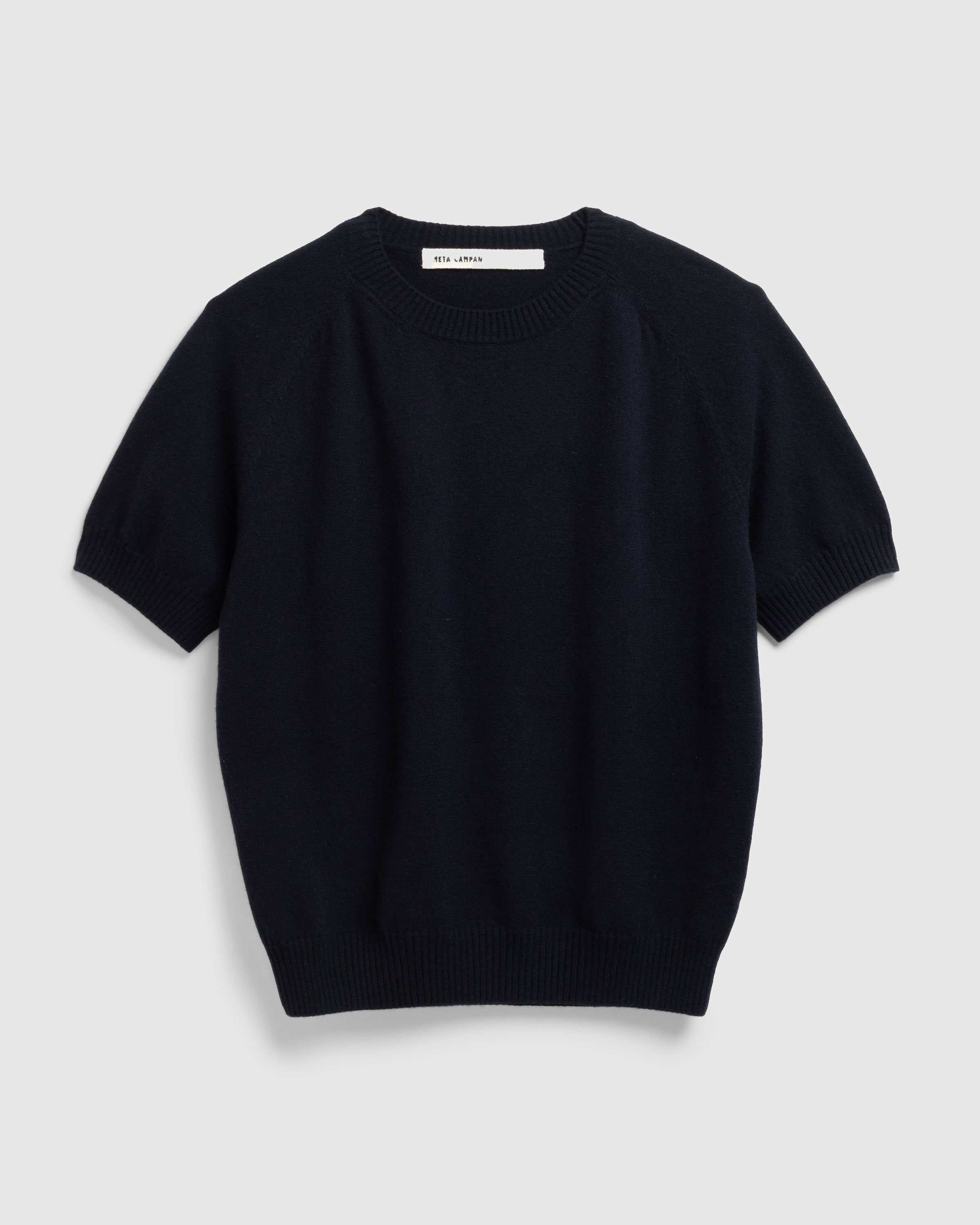 Meta Campania Collective - Jack Crew Neck Cashmere Short Sleeve Sweater  Midnight Blue - Clothing - Blue - Image 1