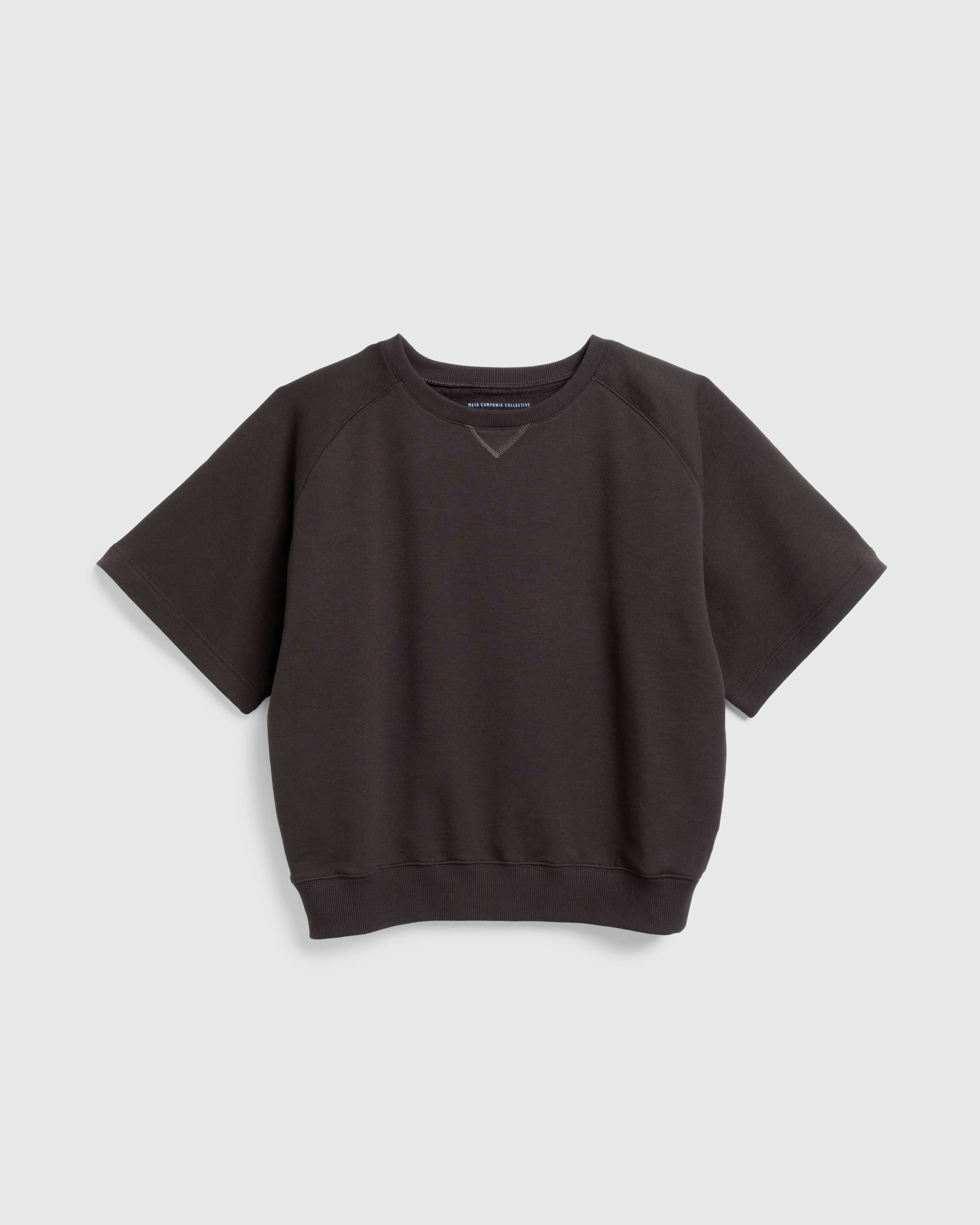Meta Campania Collective - Sigmar Jersey Cotton Short Sleeve Crew Neck Dark Chocolate Brown - Clothing - Brown - Image 1