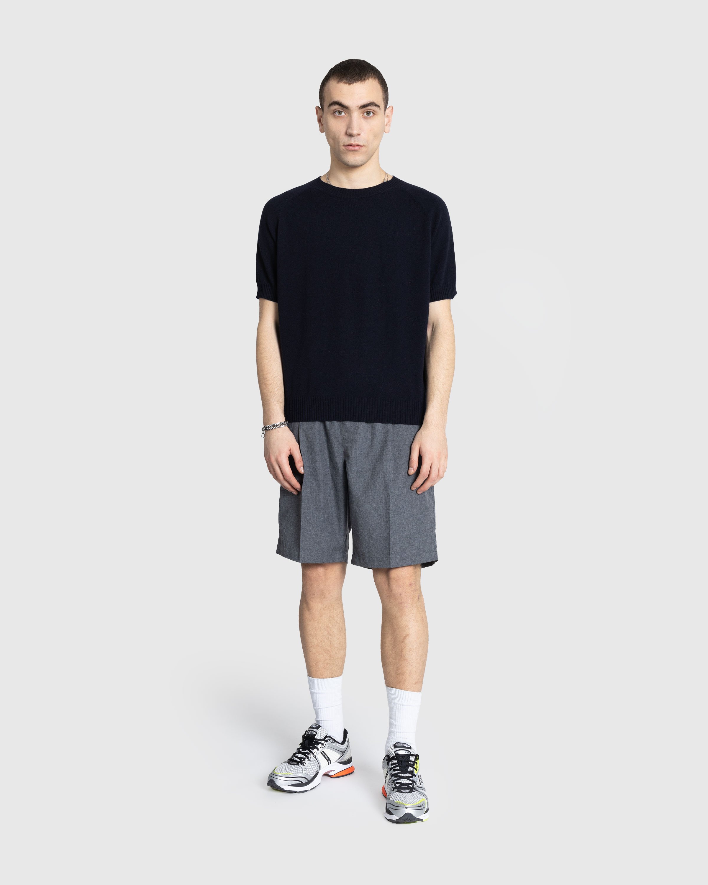 Meta Campania Collective - Jack Crew Neck Cashmere Short Sleeve Sweater  Midnight Blue - Clothing - Blue - Image 3